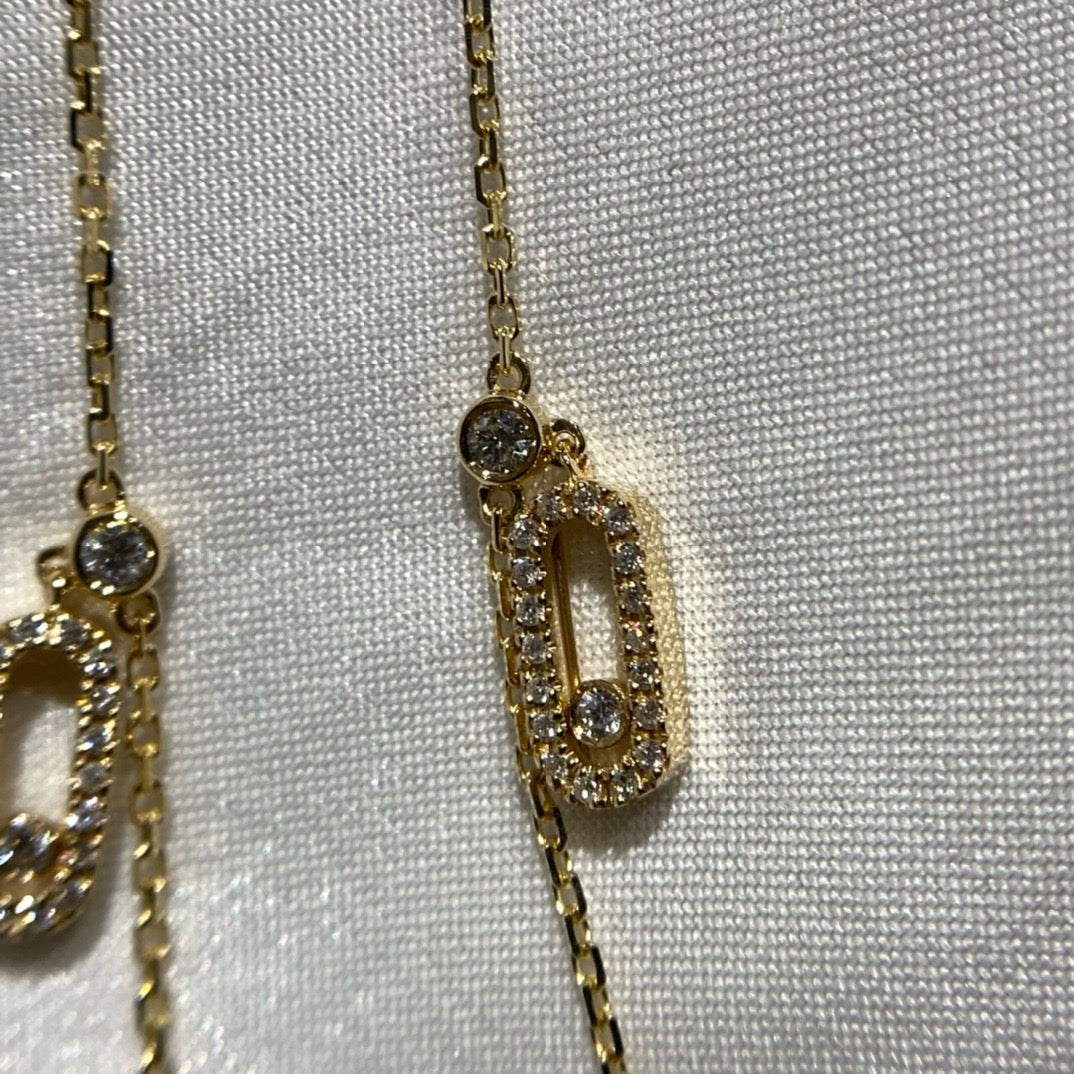 سلسال ميسيكا ذهب عيار 18 , الوزن 6.5 جرام الماس vvs1