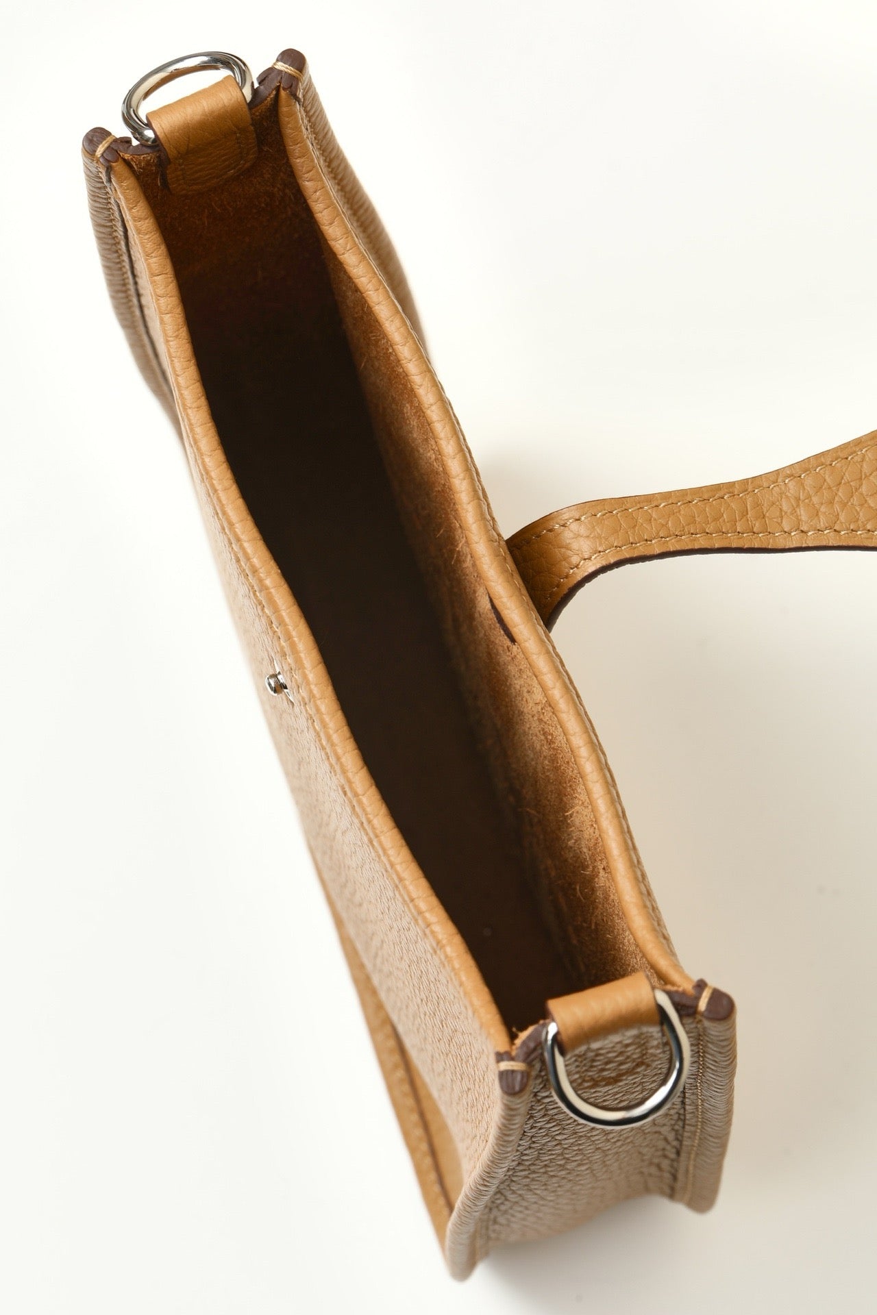 YF16 4B Biscuit,Clemence bull leather crossbody bag , PHW #4428