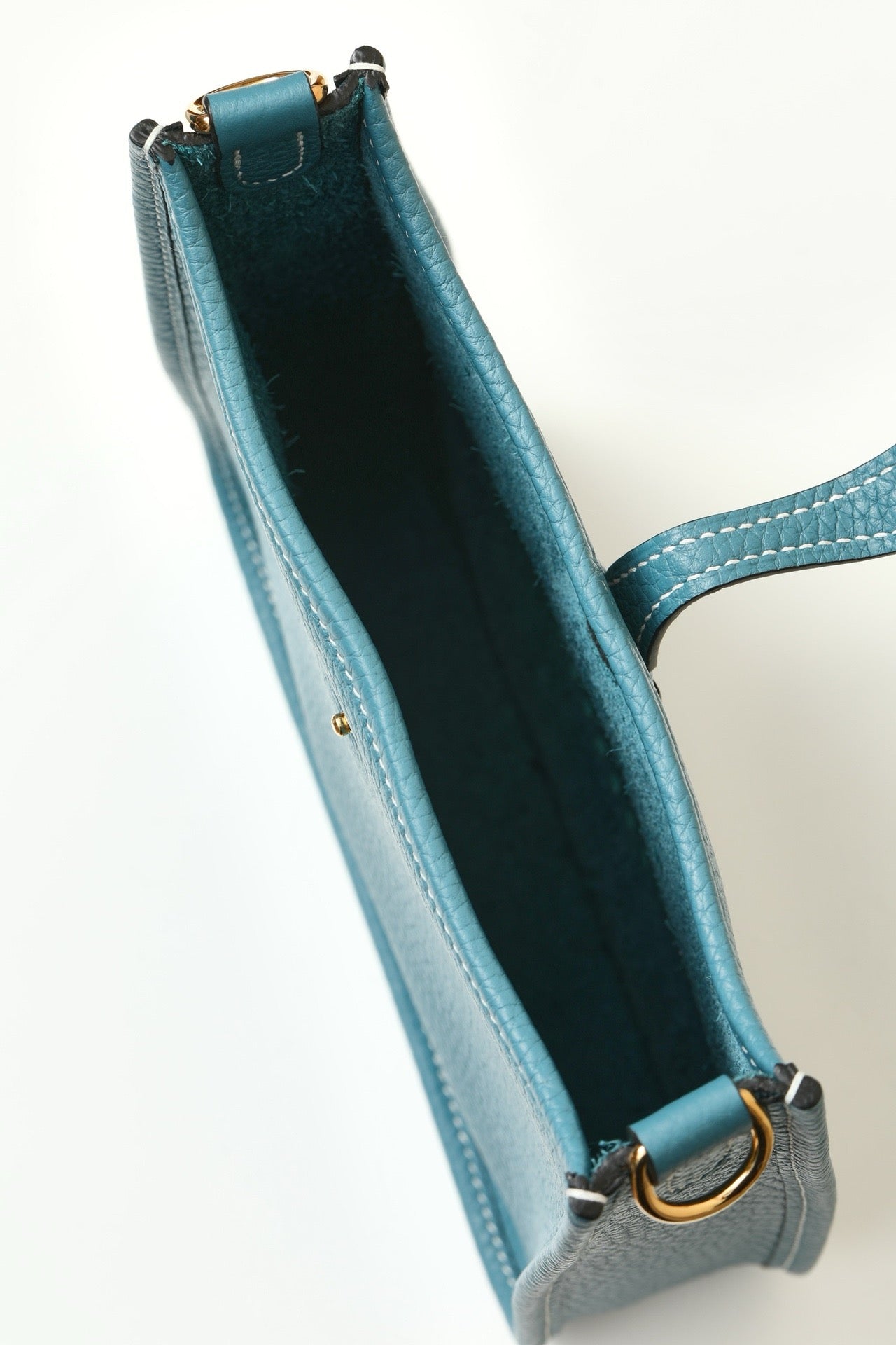 YF16 D2 New Denim Blue Clemence bull leather crossbody bag ,GHW#4430