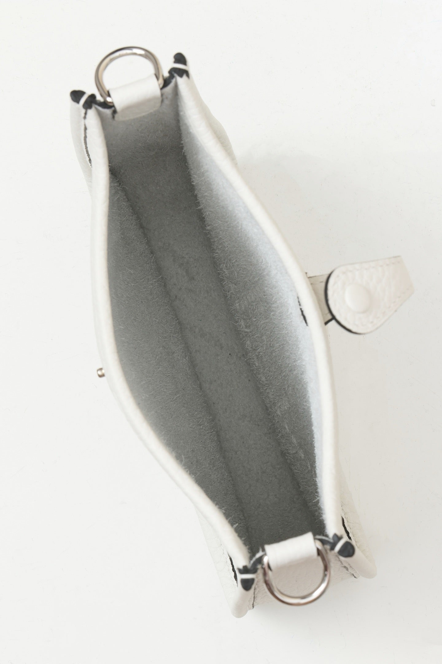 YF16 OU New White ,Clemence bull leather crossbody bag , PHW #4409