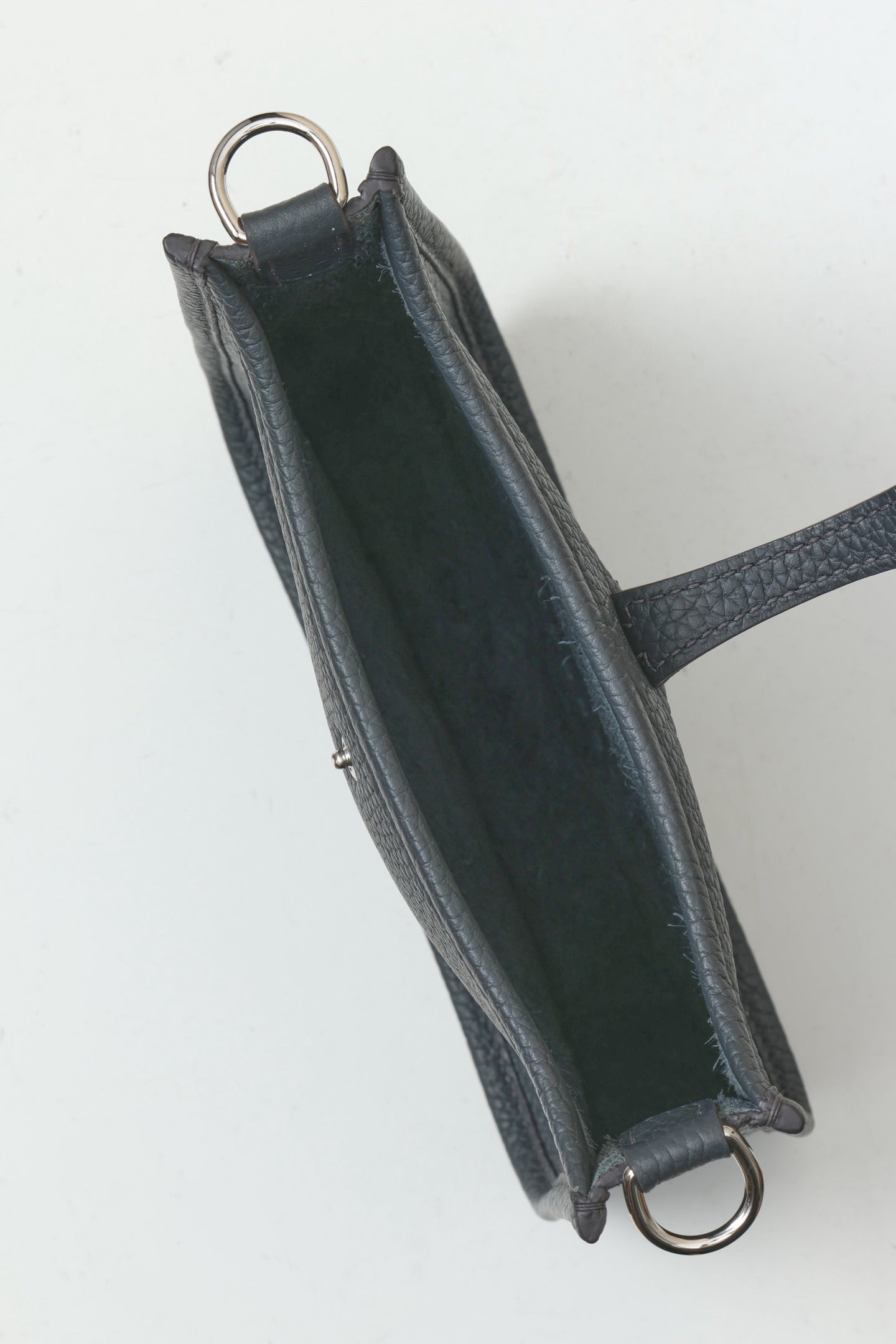 YF16 85 Slate Grey ,Clemence bull leather crossbody bag , PHW #4410