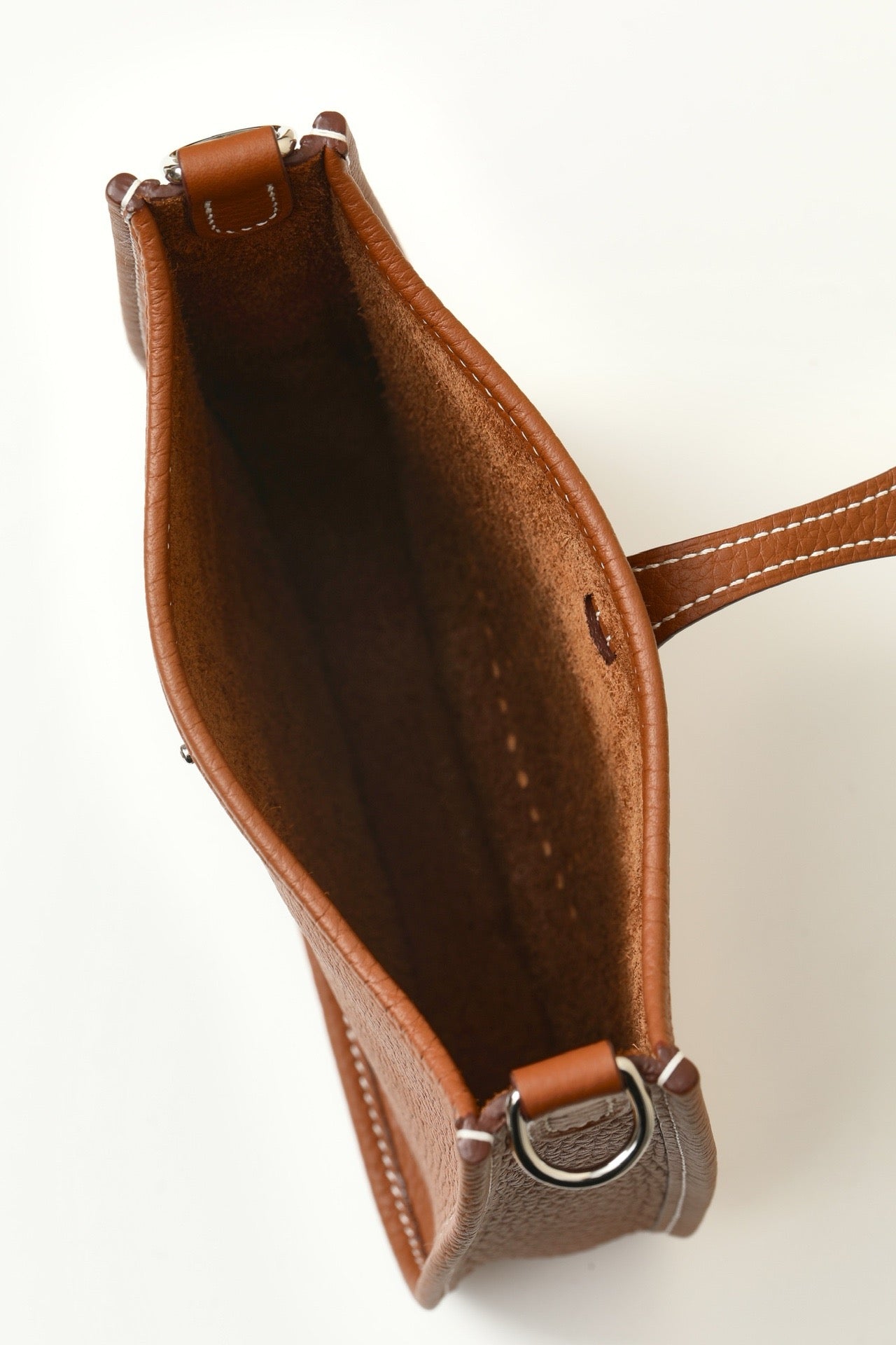 YF16 CK37 Gold Brown ,Clemence bull leather crossbody bag , PHW #4427