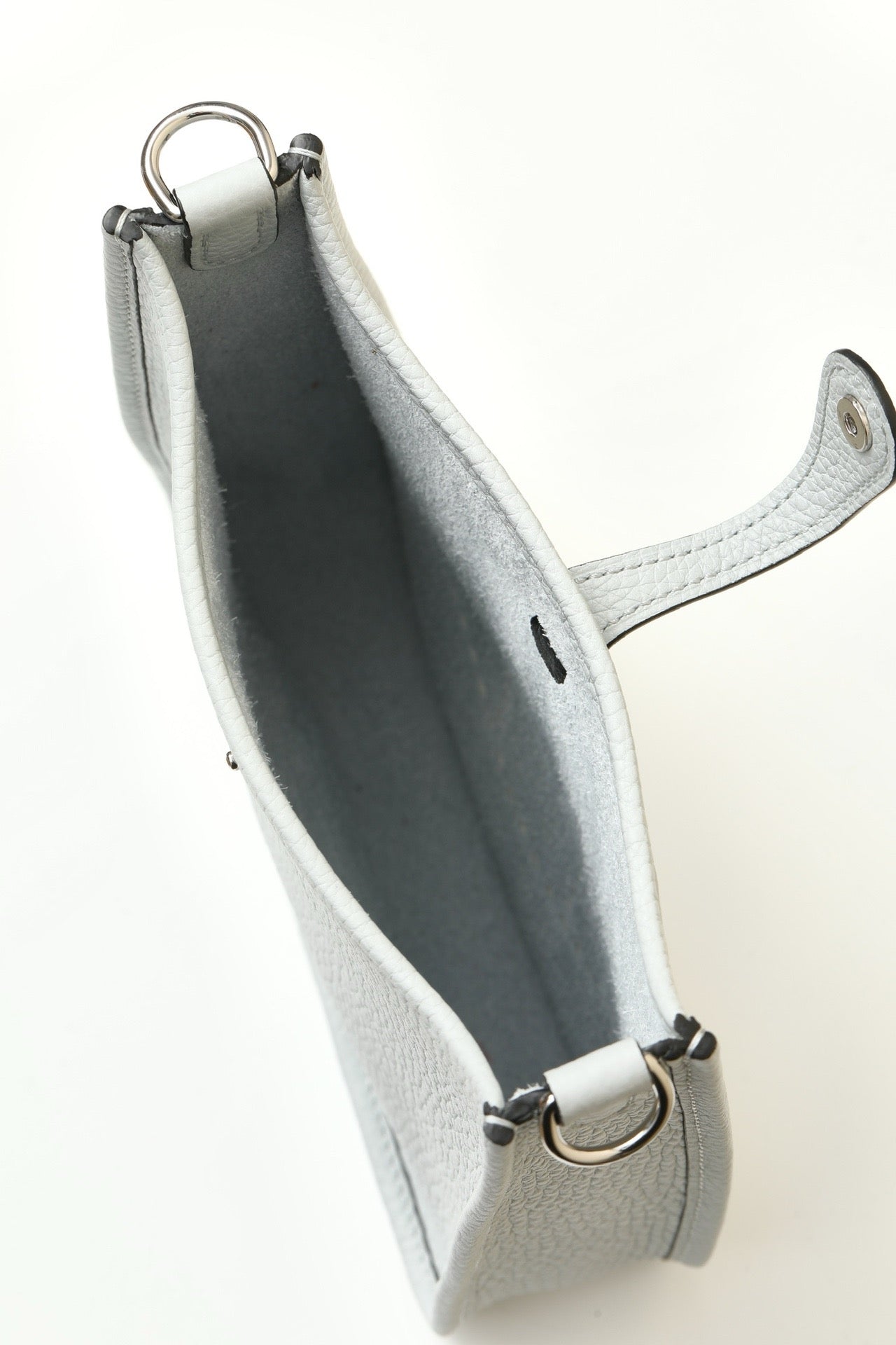 YF16 08 Holy Grail Blue ,Clemence bull leather crossbody bag , PHW #4417