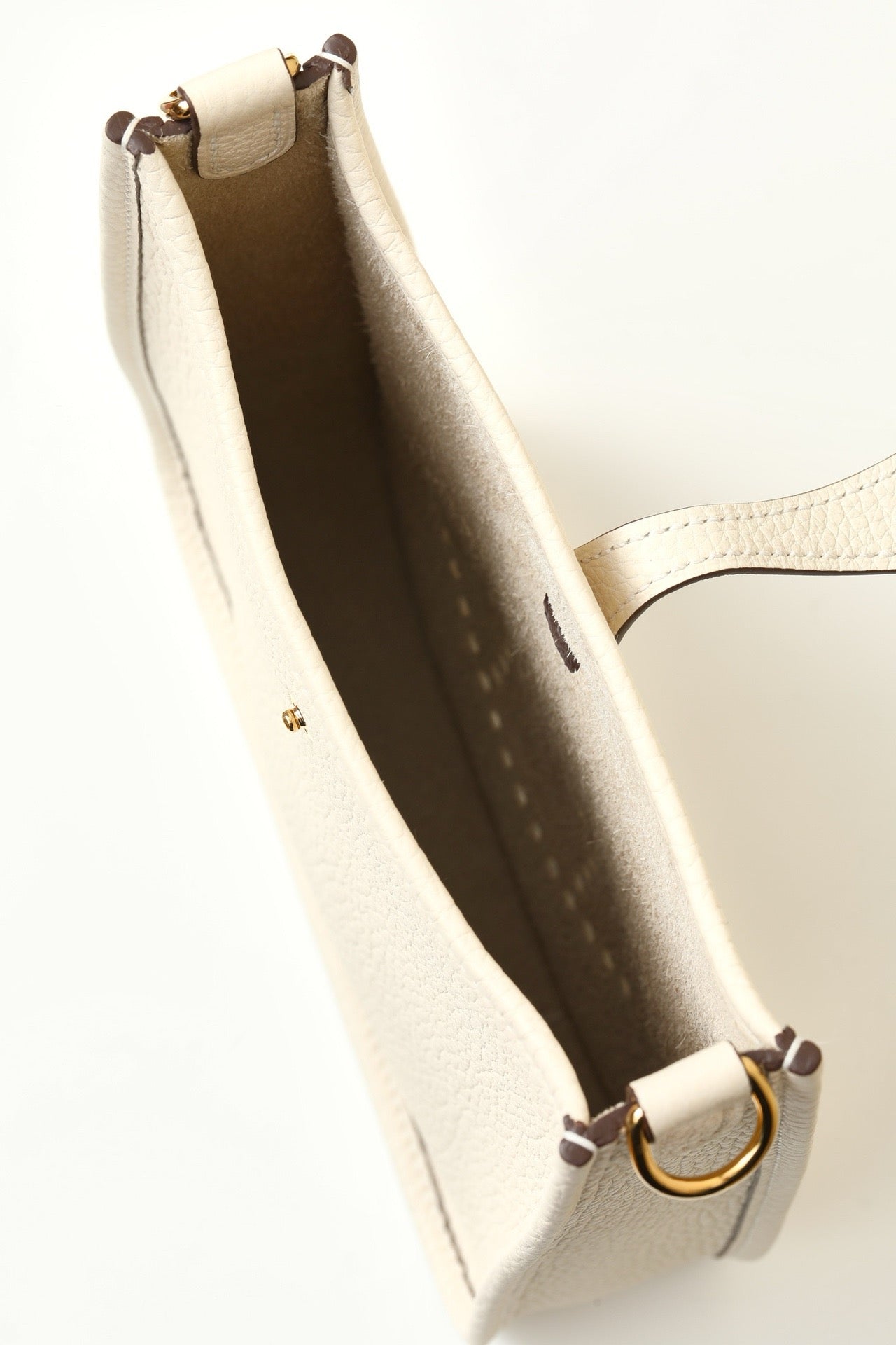 YF16 CC10 Milkshake White Clemence bull leather crossbody bag ,PHW#4432