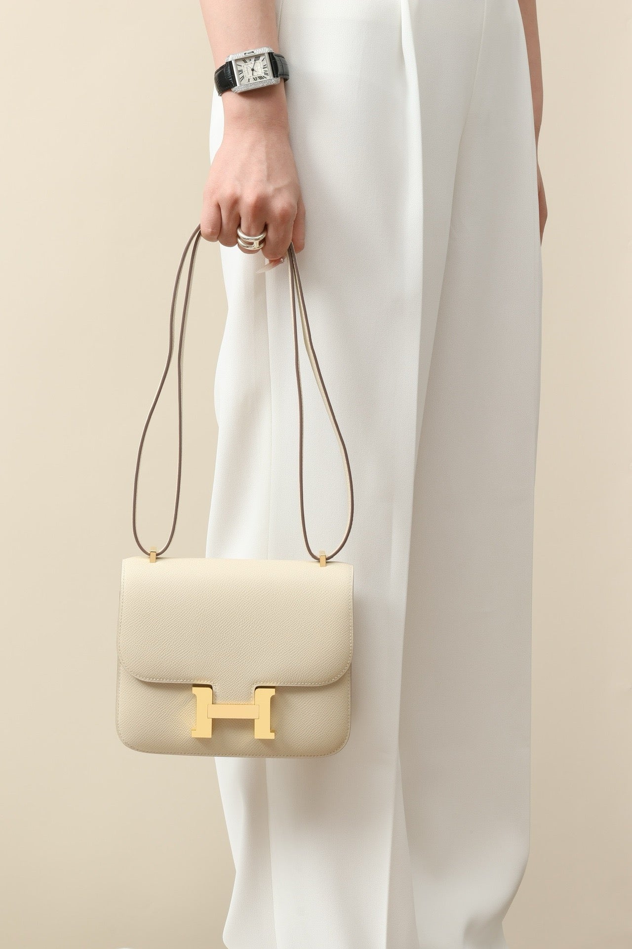 CJ19 19 cm ,   Milkshake White Epsom leather GHW #4299