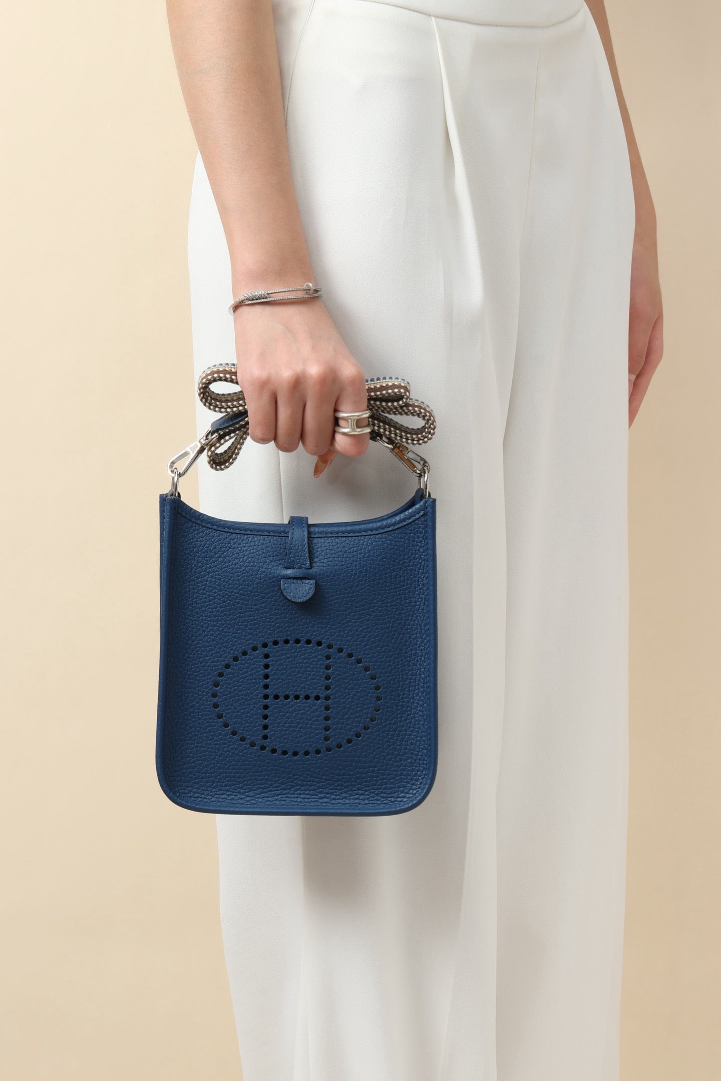 YF16 Tie-Dye Blue , Clemence bull leather crossbody bag  , PHW #4395