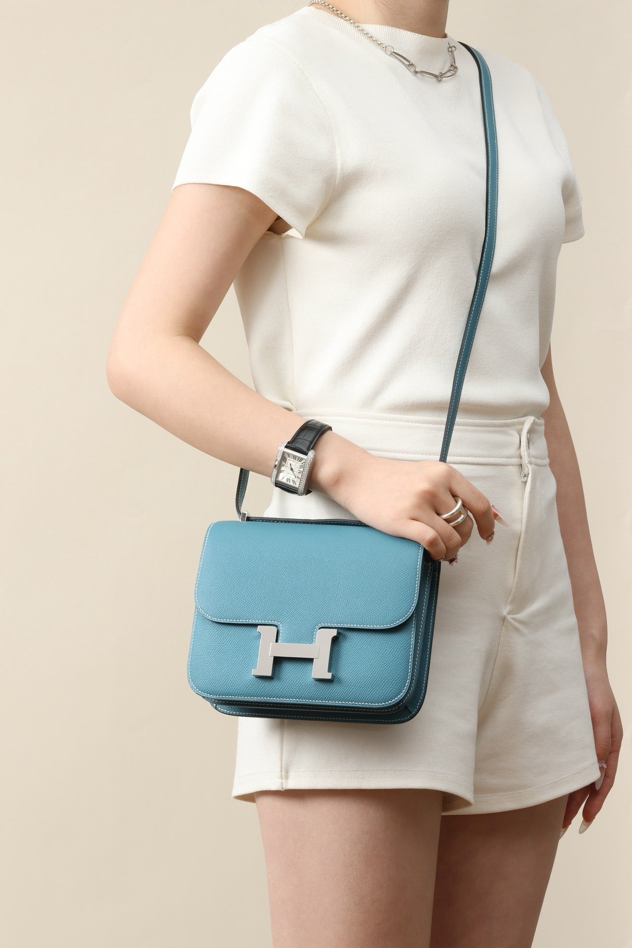 CJ19 19 cm , New Denim Blue Epsom leather PHW #4304