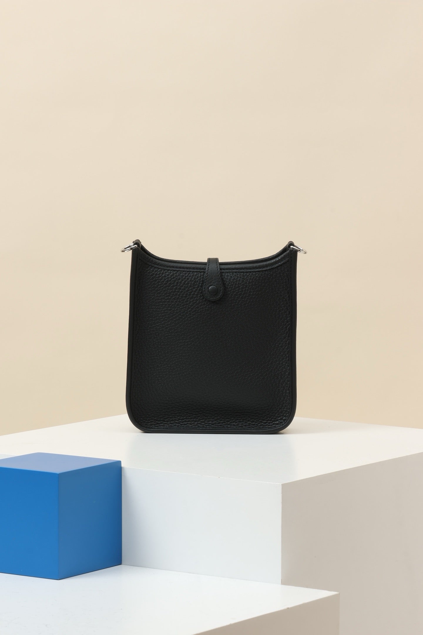 YF16 CK89 Black , Clemence bull leather crossbody bag  , PHW #4397