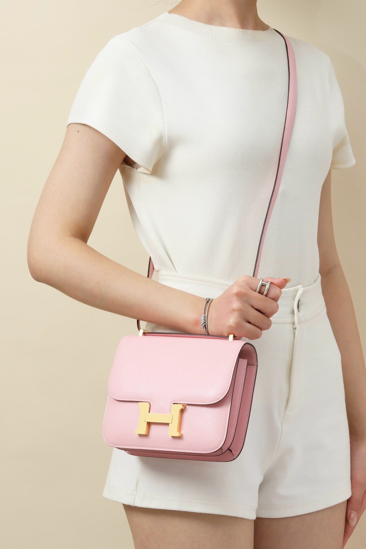 CJ19 19 cm ,  3Q Sakura Pink Goatskin PHW #4344