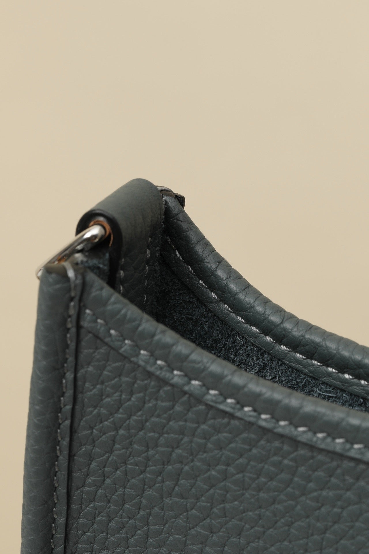 YF16 H0 Smog Grey ,Clemence bull leather crossbody bag  , PHW #4423