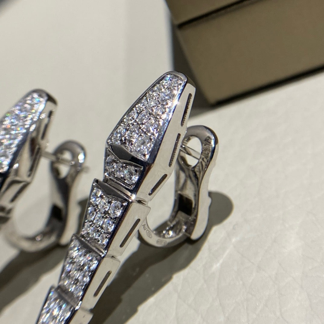 أقراط بولغاري ذهب عيار 18 , الماس vvs1