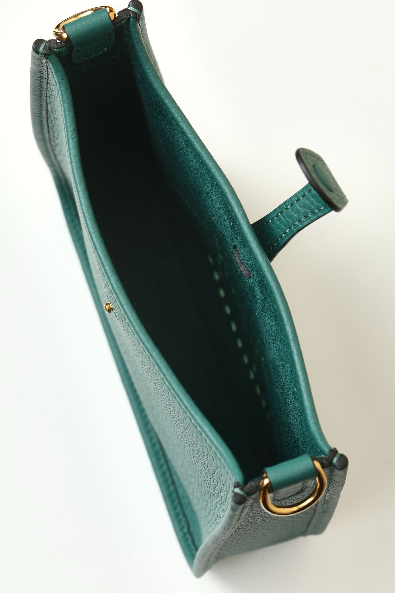 YF16 6Z Peacock Green Clemence bull leather crossbody bag  ,GHW#4437