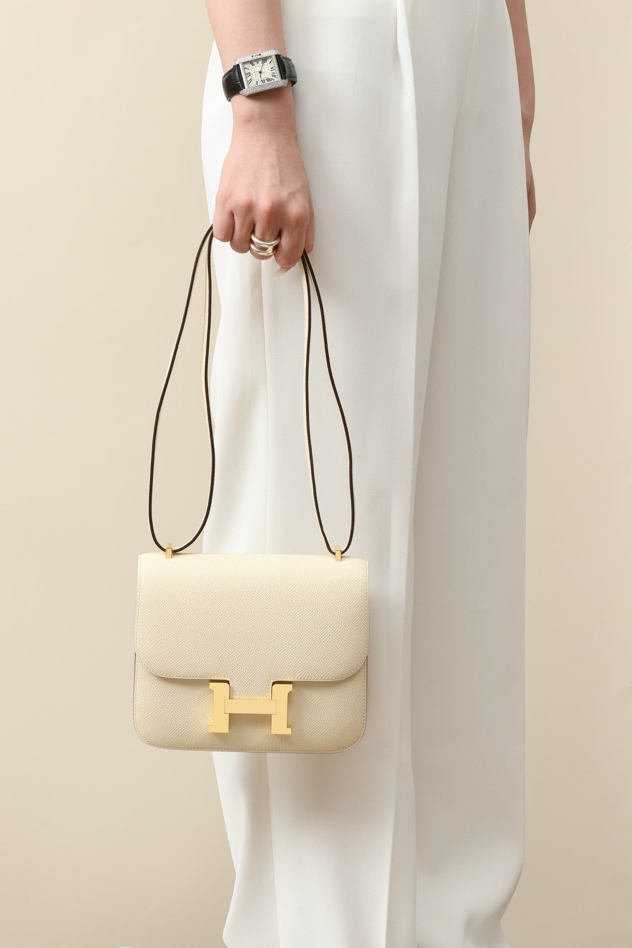 CJ19 19 cm , Cream White Epsom leather GHW #4302