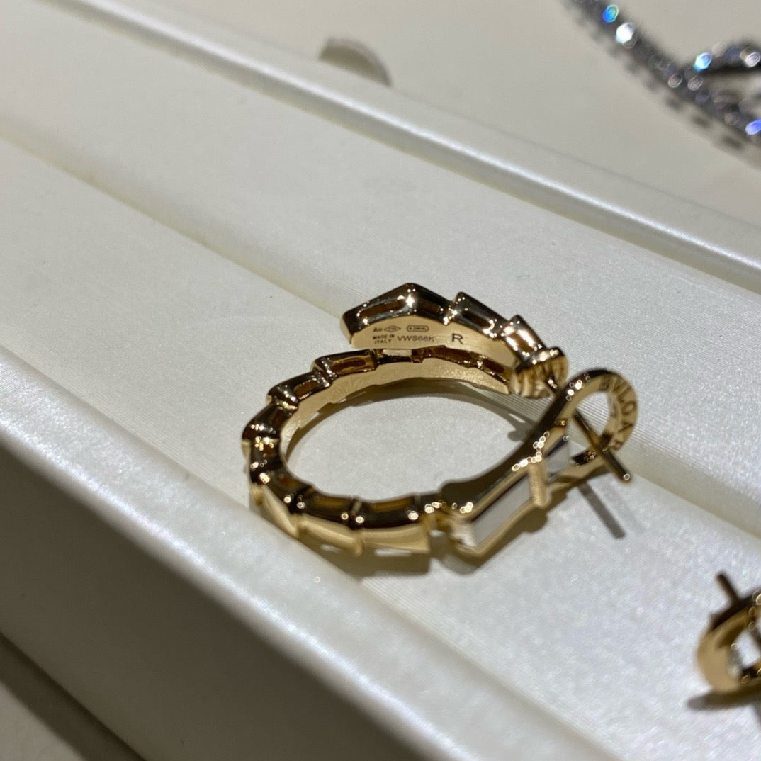 أقراط بولغاري ذهب عيار 18 , الماس vvs1