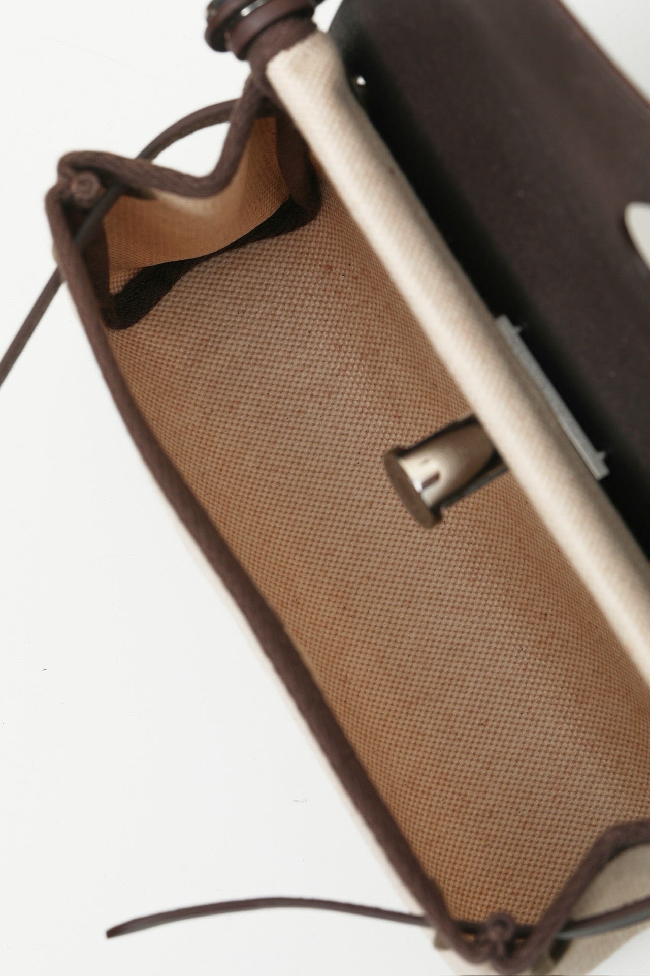 HB20 46 Ebony H Viking Canvas and Hunter Leather Shoulder Bag PHW #4639