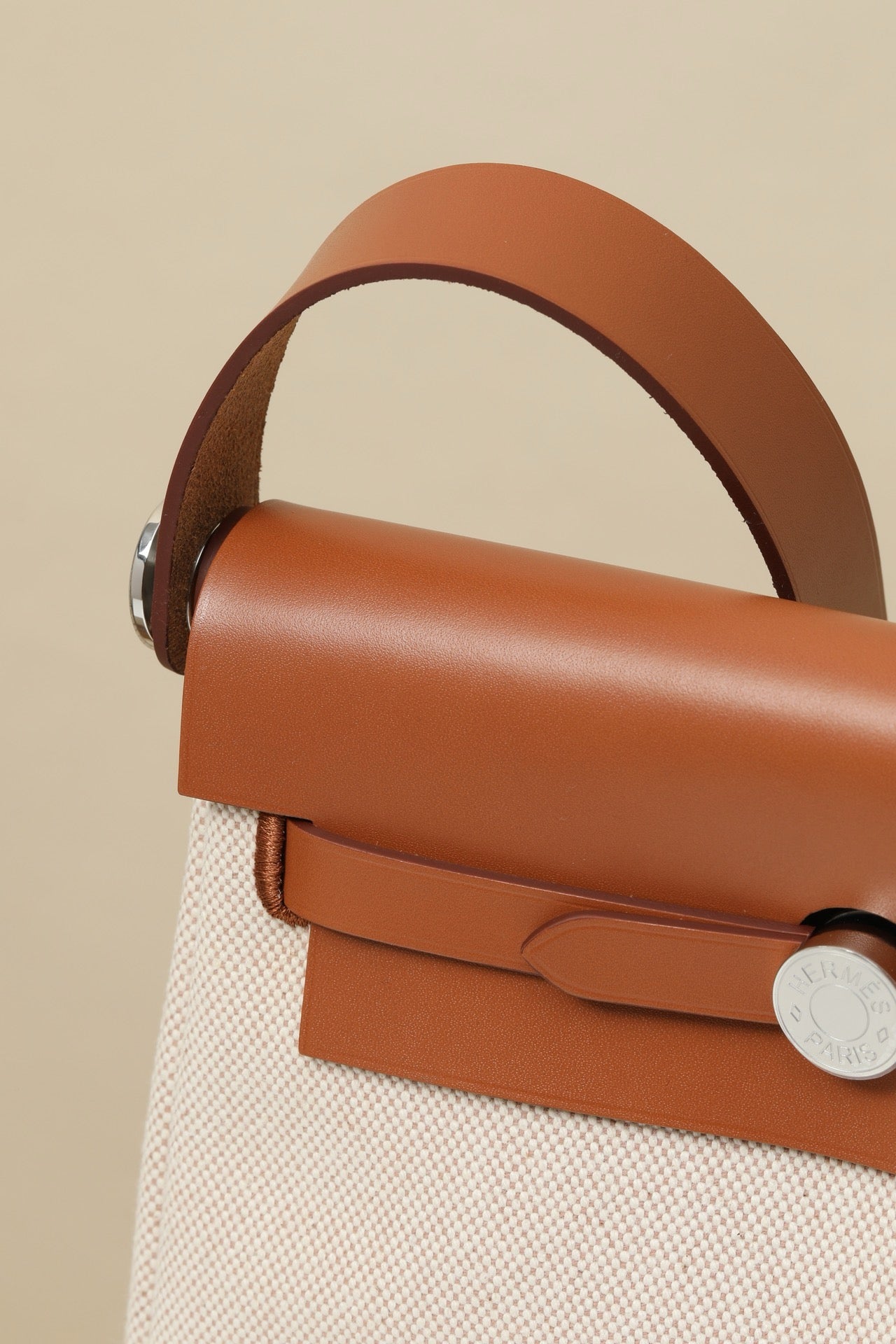 HB20 CK37 Gold H Viking Canvas and Hunter Leather Shoulder Bag PHW #4636