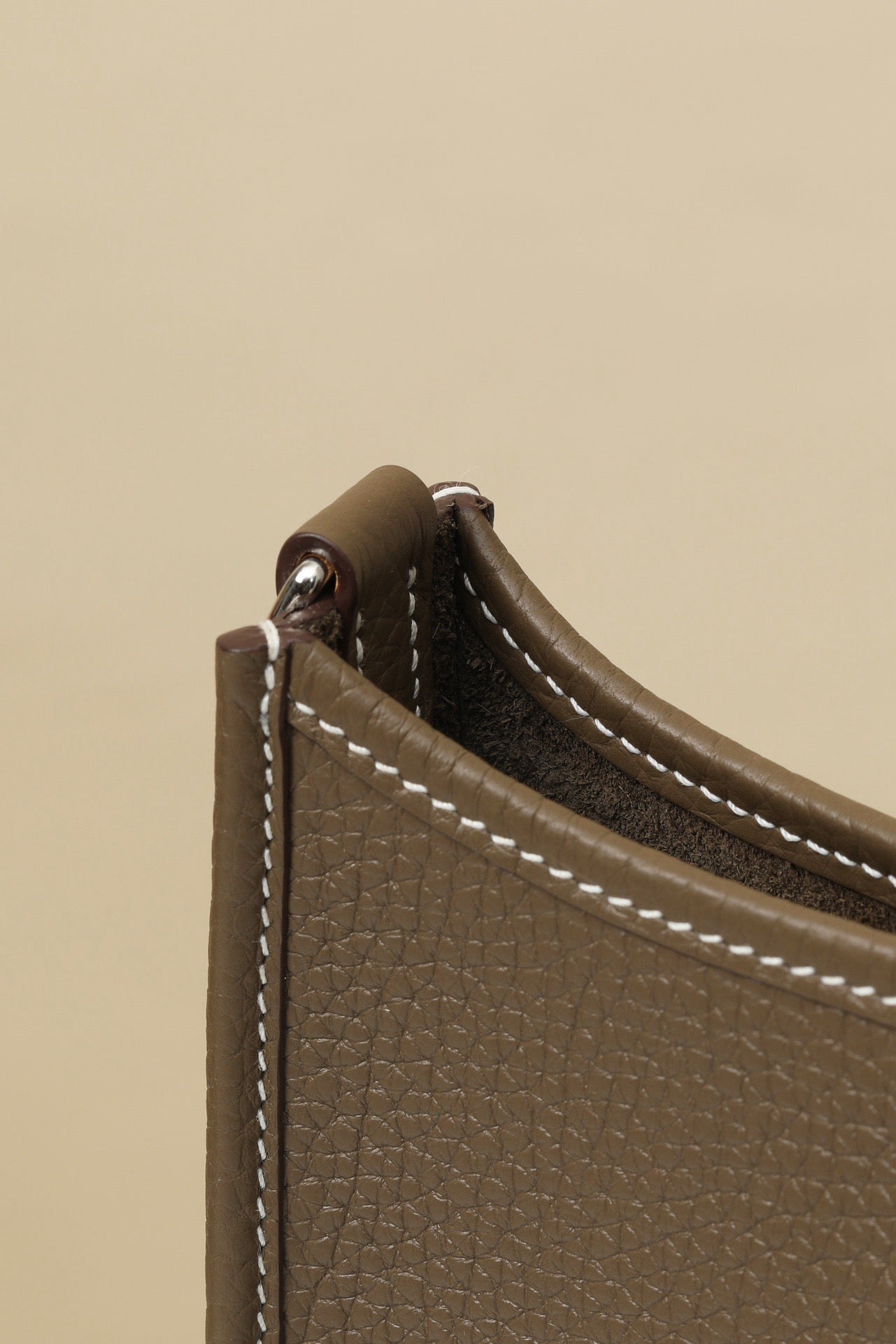 YF16 CK18 Elephant Grey , Clemence bull leather crossbody bag  , PHW #4399