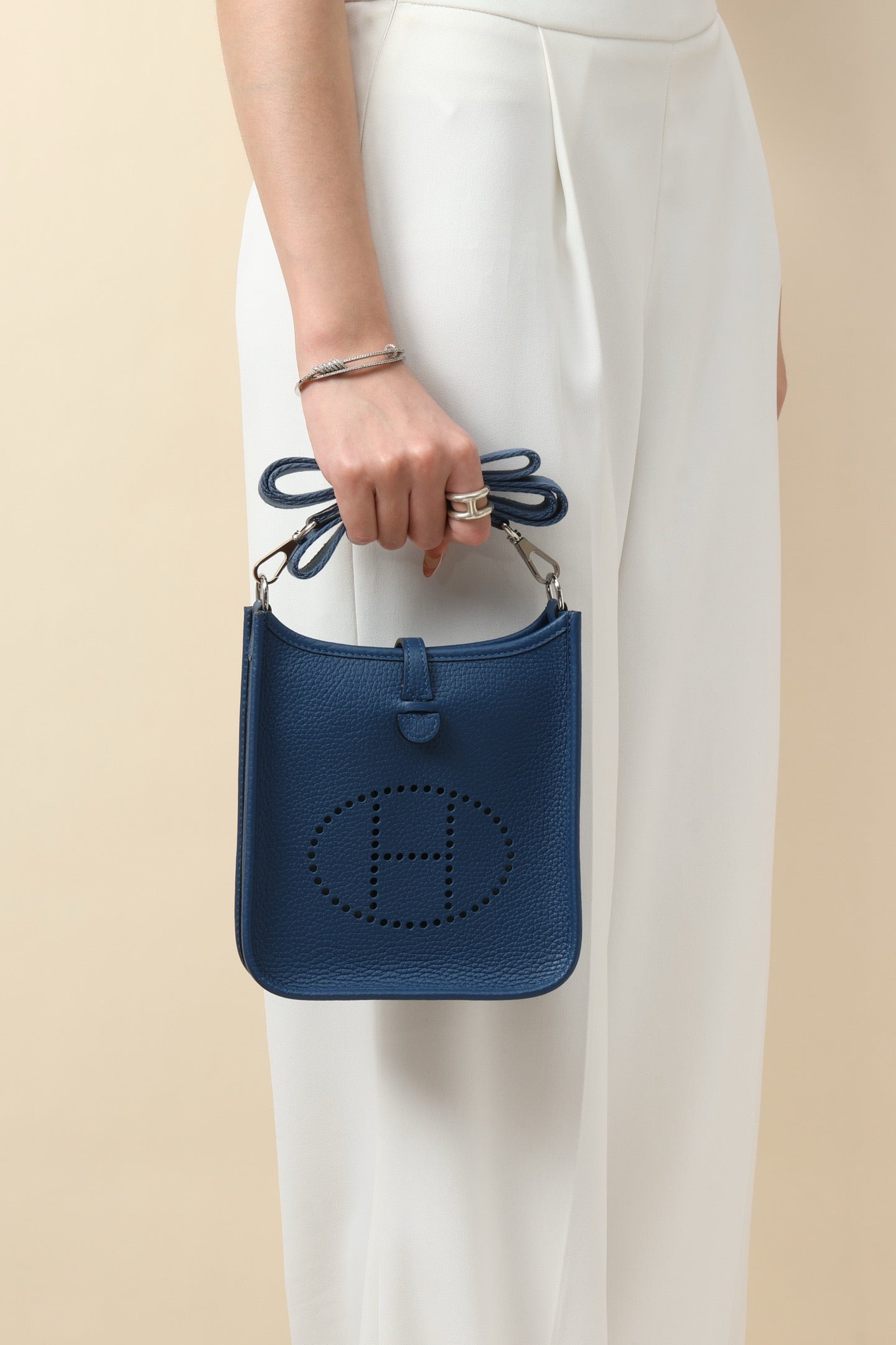 YF16 Tie-Dye Blue , Clemence bull leather crossbody bag  , PHW #4393