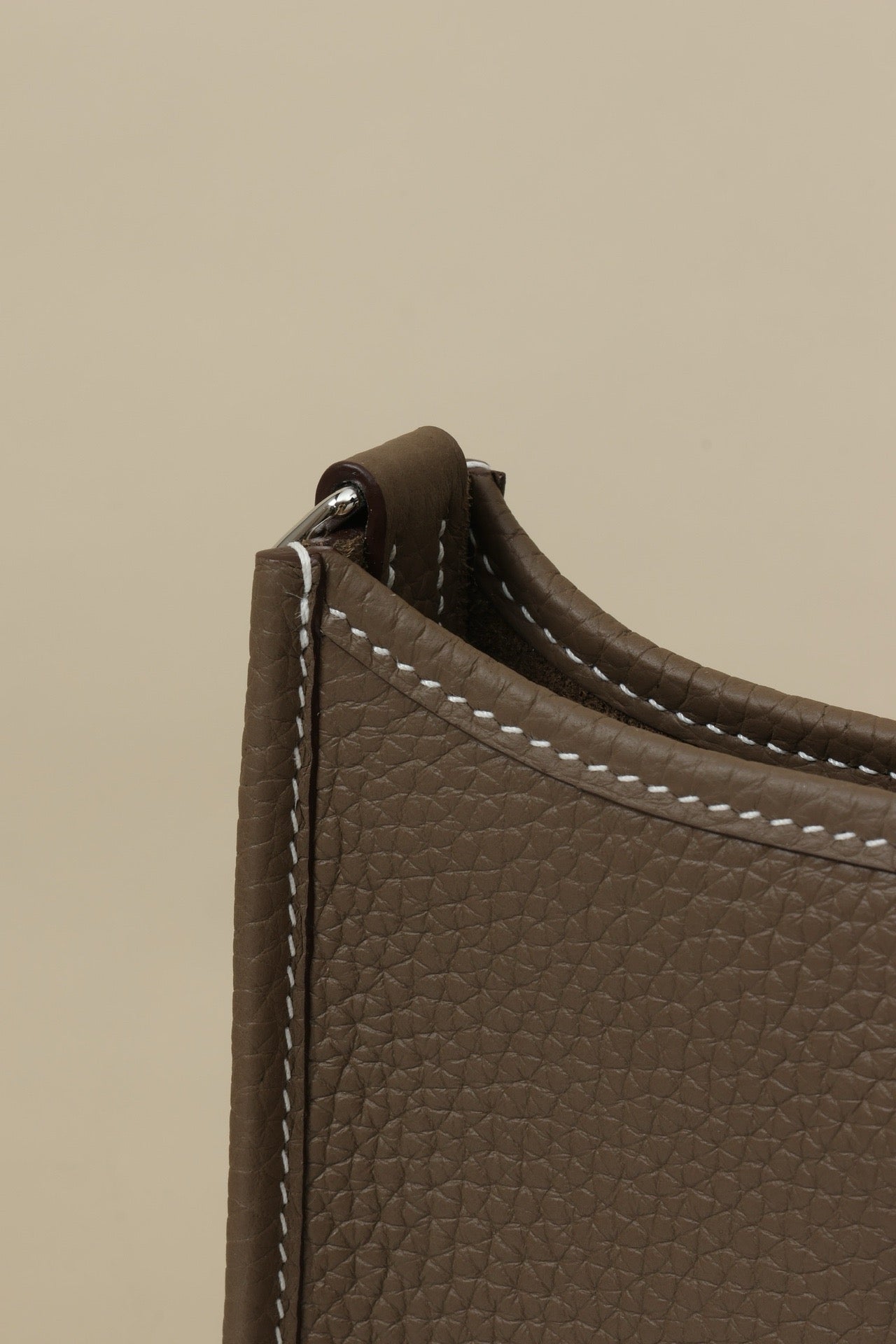 YF16 CK18 Elephant Grey , Clemence bull leather crossbody bag  , PHW #4400