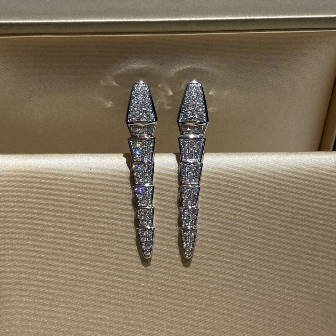 أقراط بولغاري ذهب عيار 18 , الماس vvs1