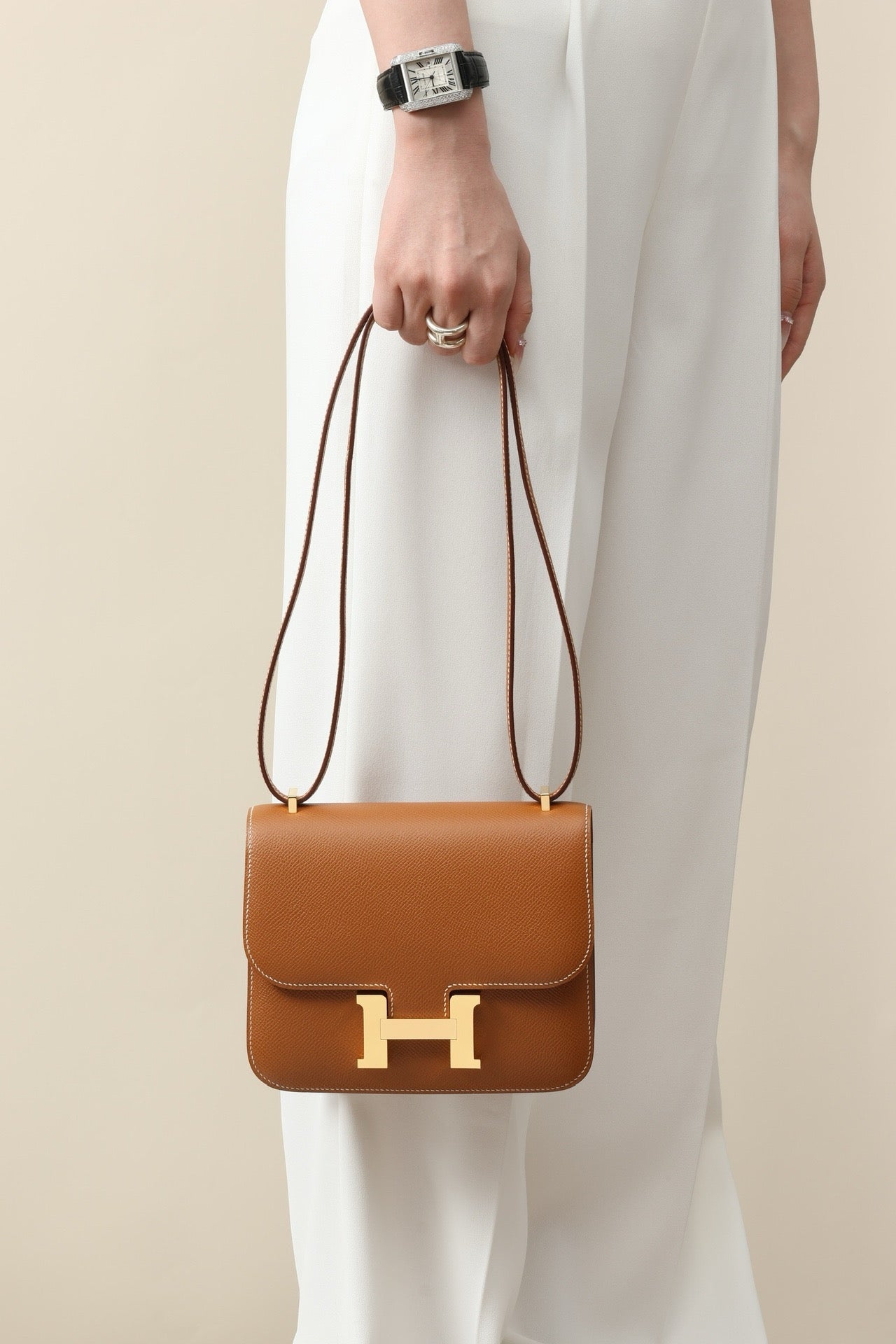 CJ19 19 cm ,  Gold Brown Epsom leather GHW #4298