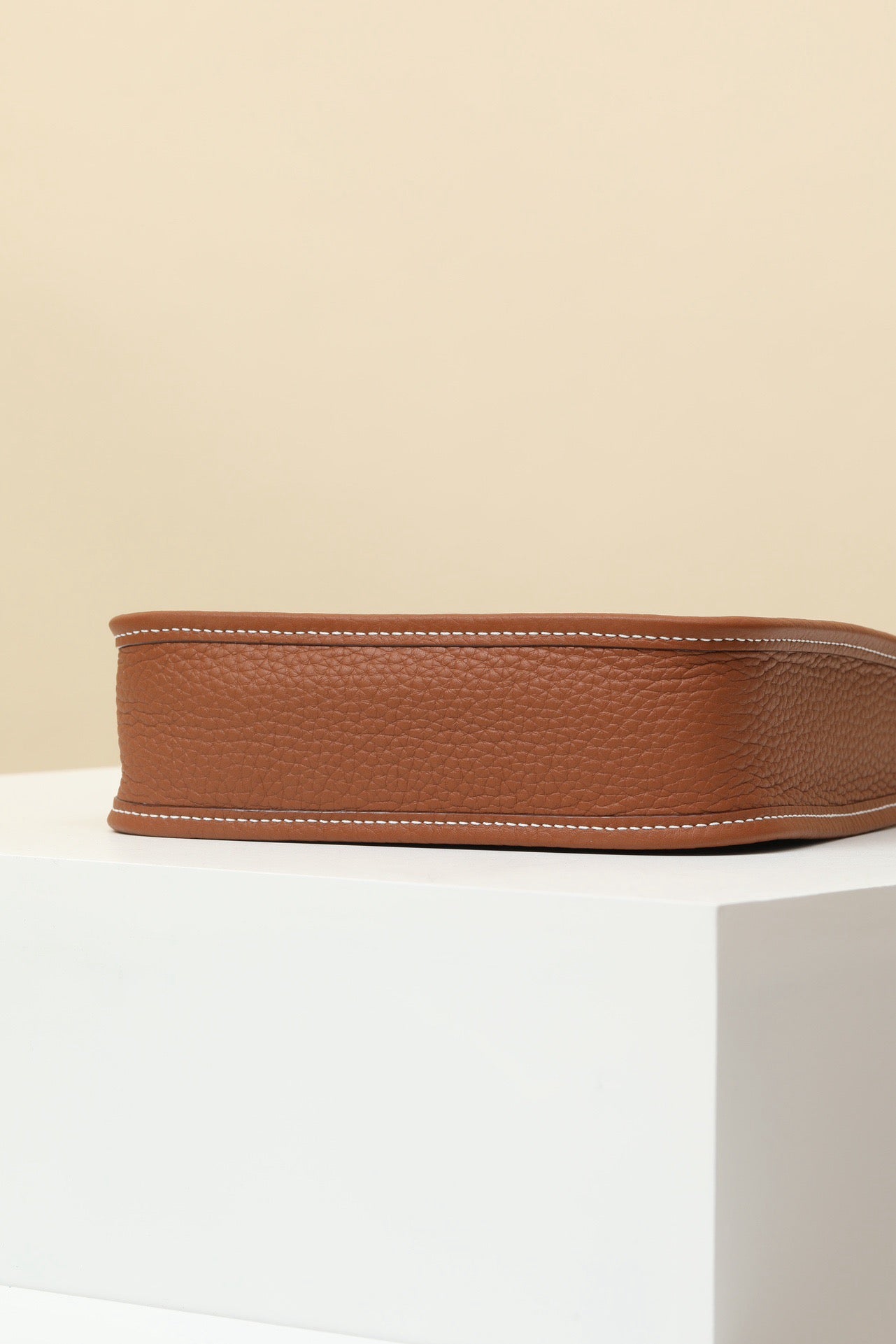 YF16 CK37 Gold Brown ,Clemence bull leather crossbody bag  , PHW #4427