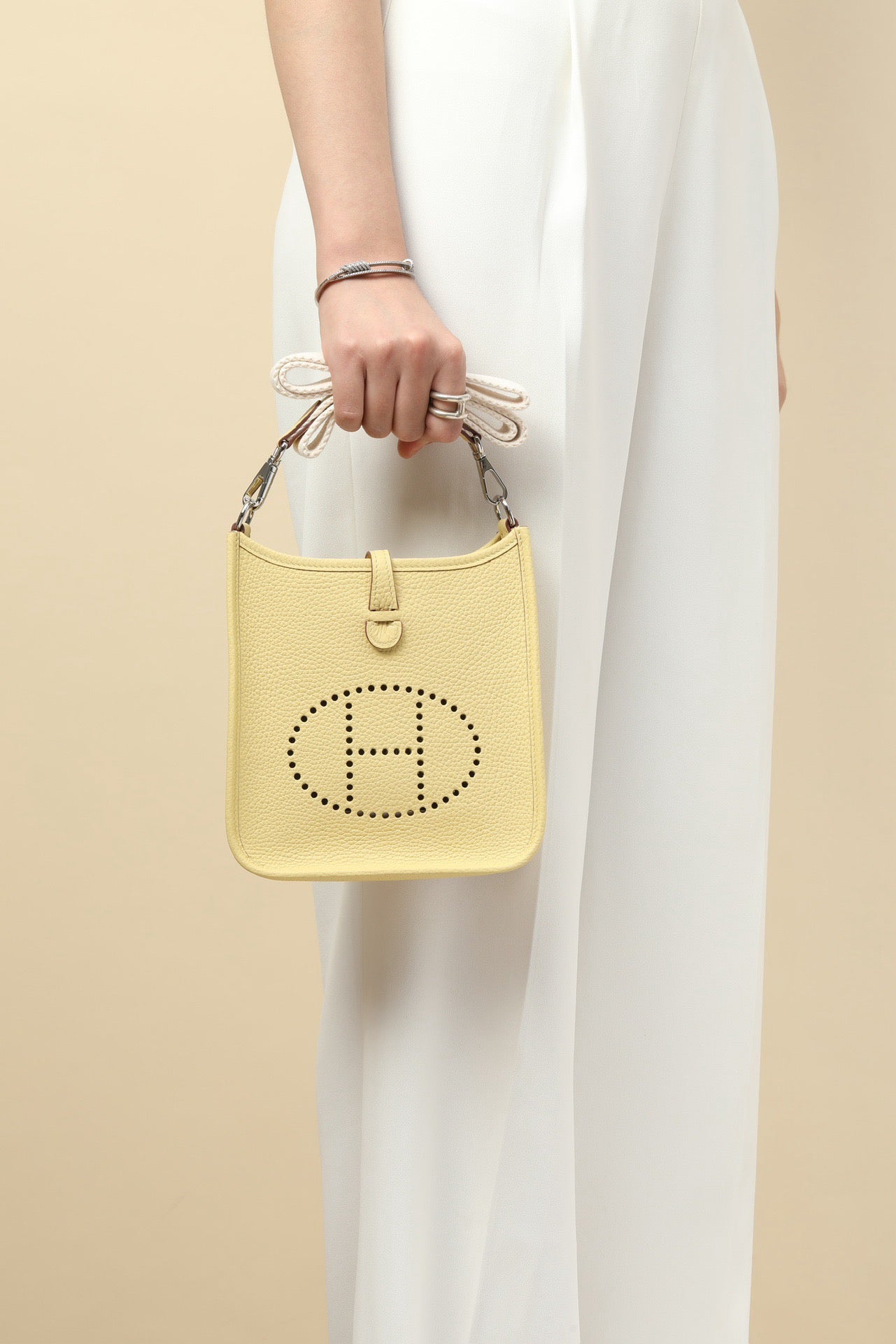 YF16 1Z Chick Yellow , Clemence bull leather crossbody bag  , PHW #4401