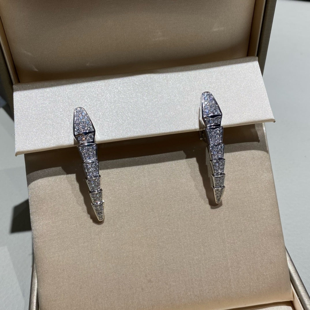 أقراط بولغاري ذهب عيار 18 , الماس vvs1