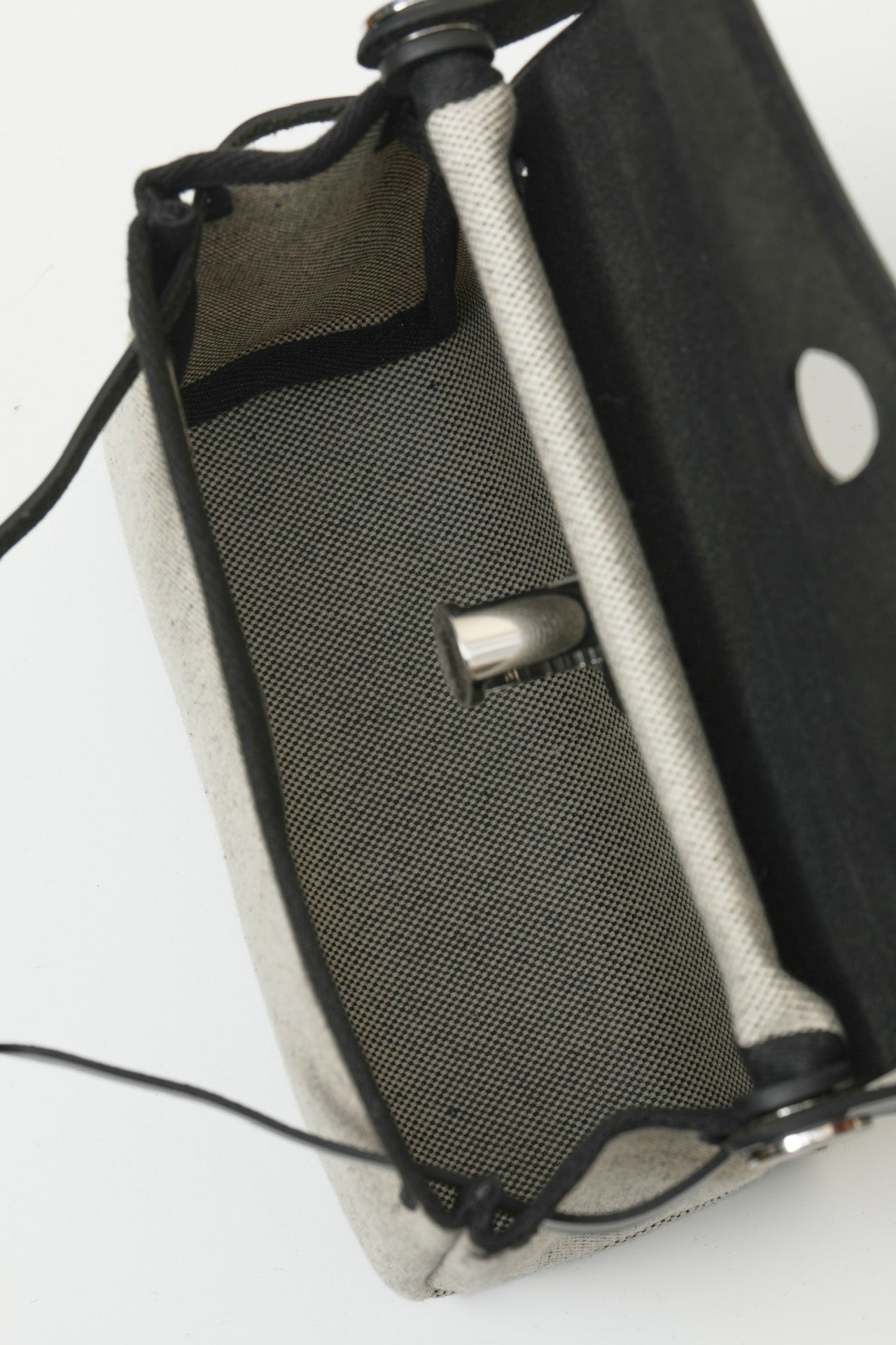 HB20 CK89 Black H Viking Canvas and Hunter Leather Shoulder Bag PHW #4631