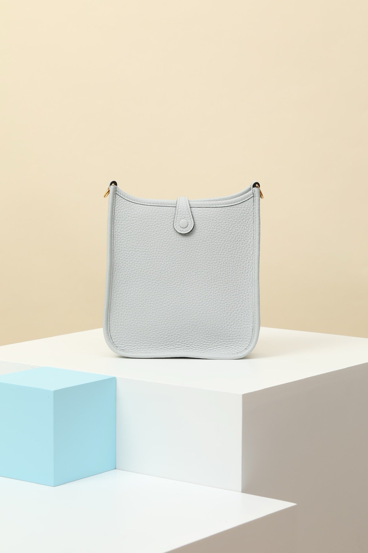 YF16 08 Holy Grail Blue ,Clemence bull leather crossbody bag  , GHW #4420