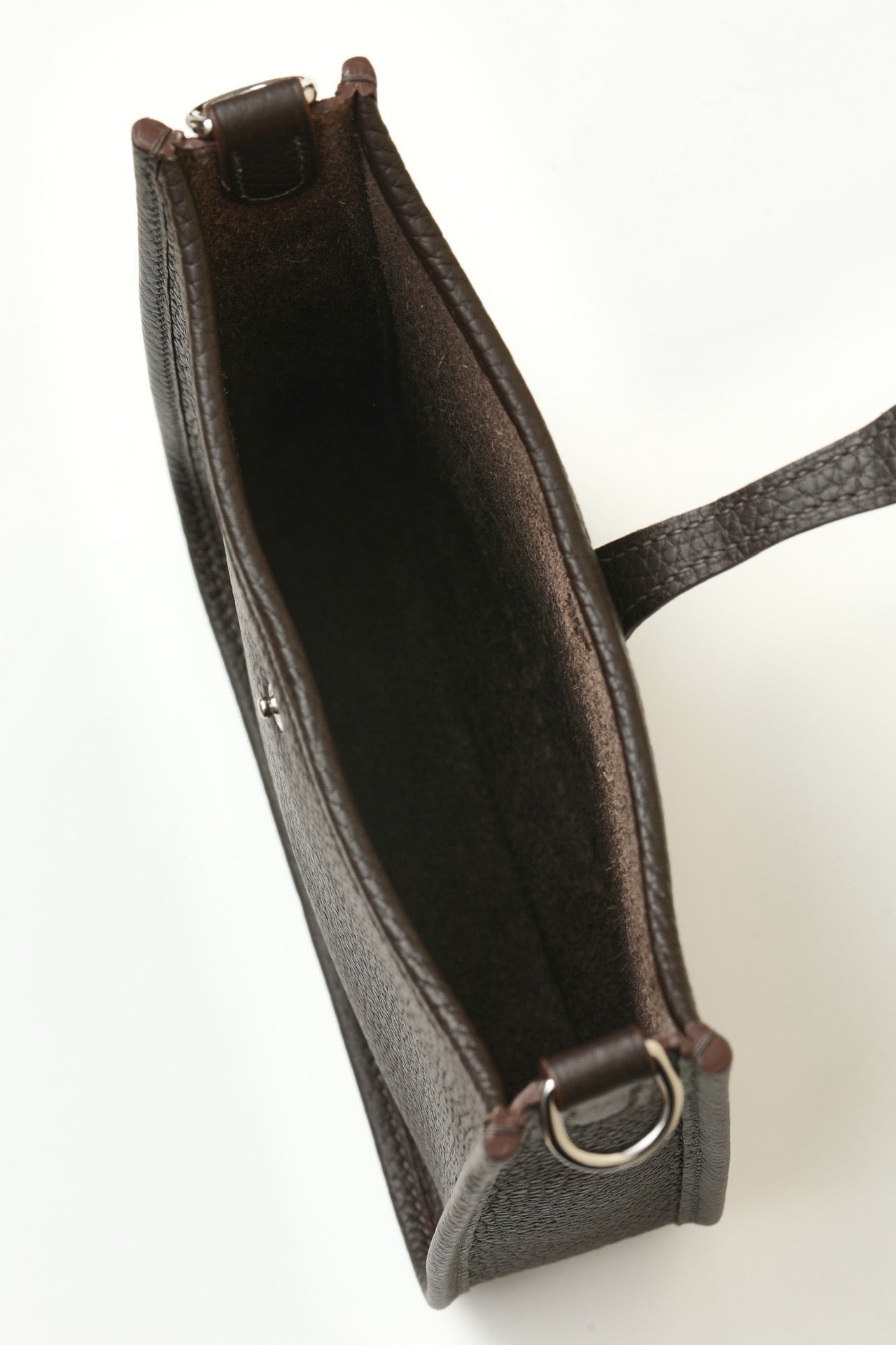 YF16 46 Ebony ,Clemence bull leather crossbody bag  , PHW #4425