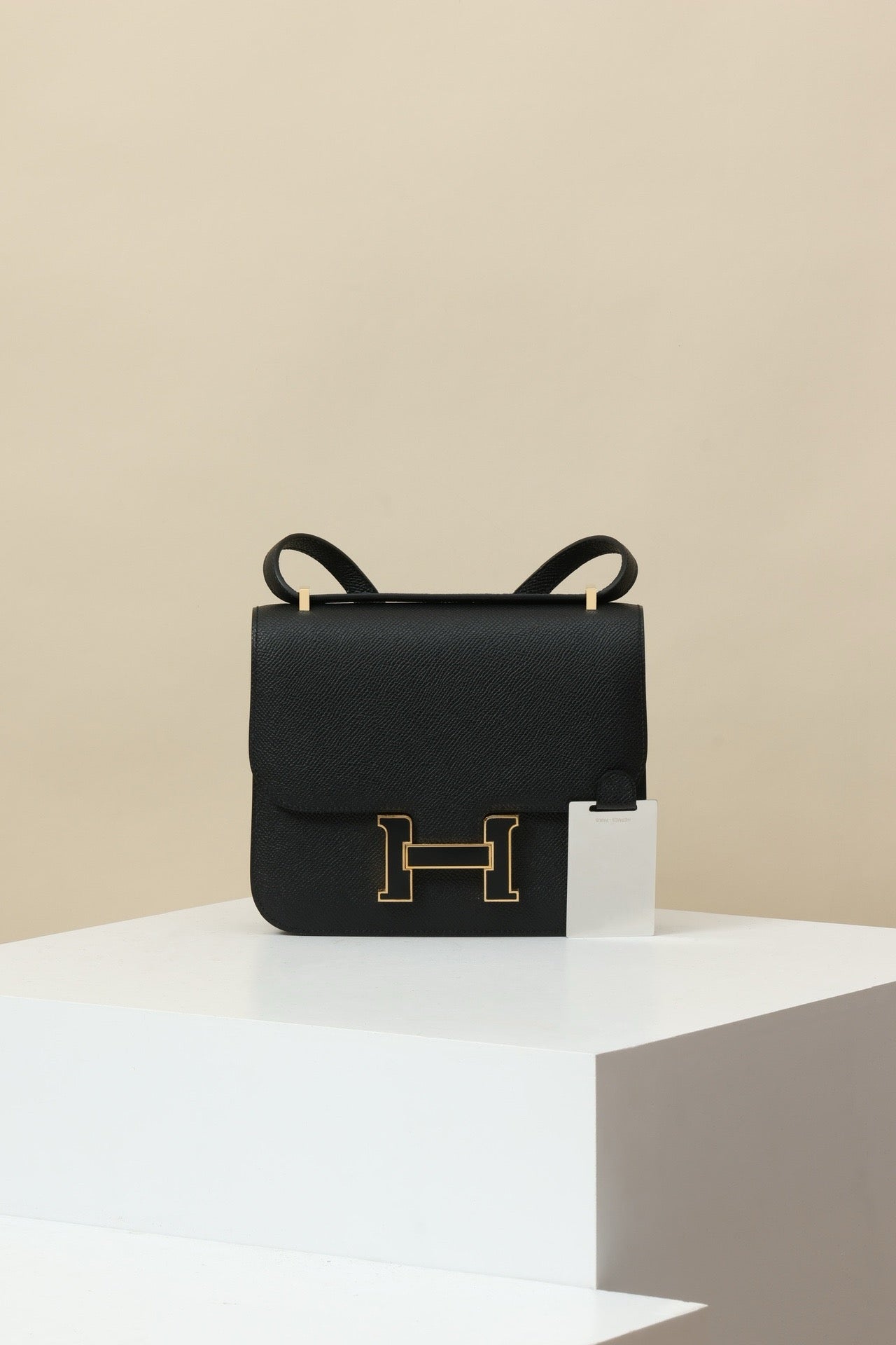 CJ19 19 cm ,  CK89 Black  Epsom leather Enamel Buckle #4337