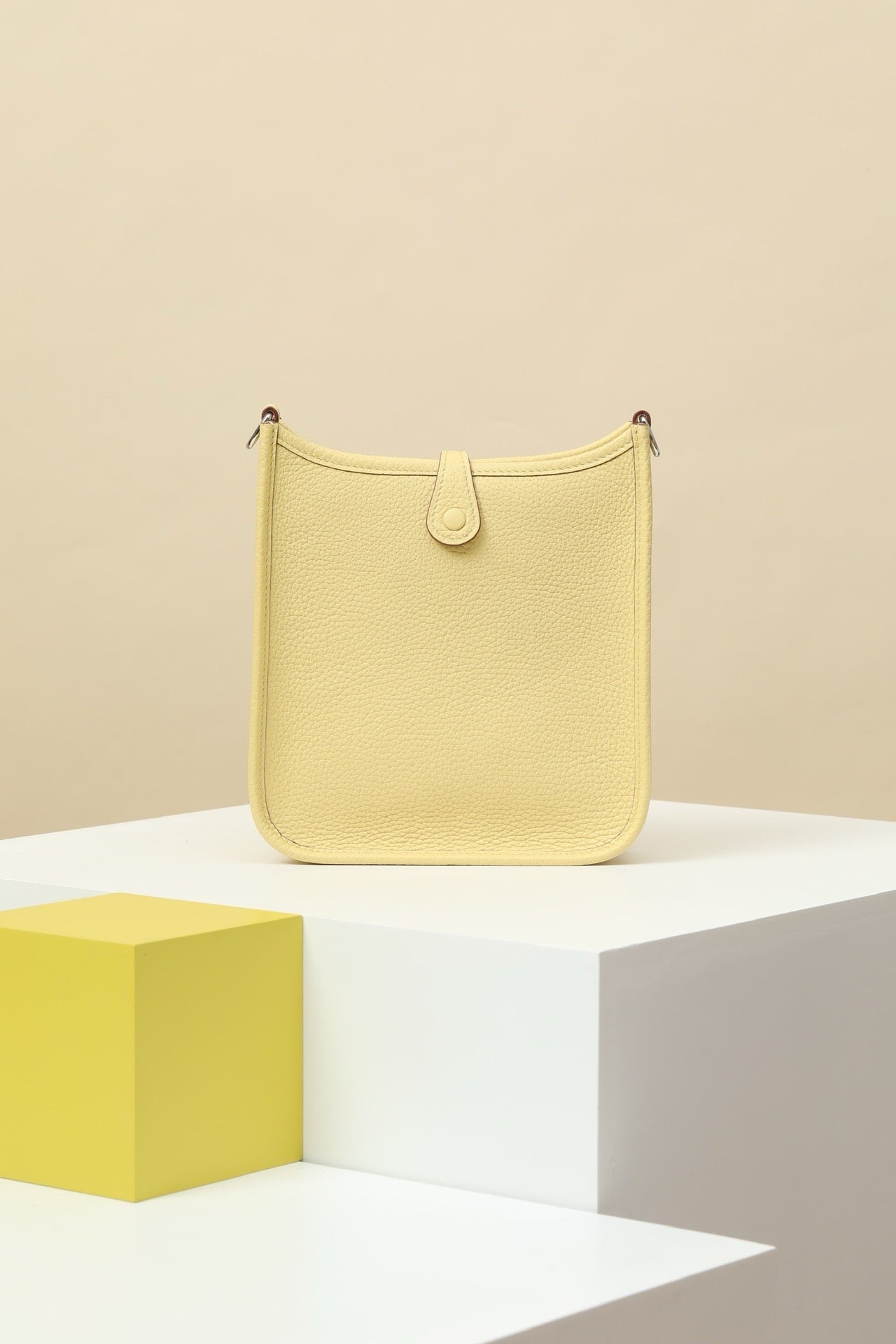 YF16 1Z Chick Yellow , Clemence bull leather crossbody bag  , PHW #4401