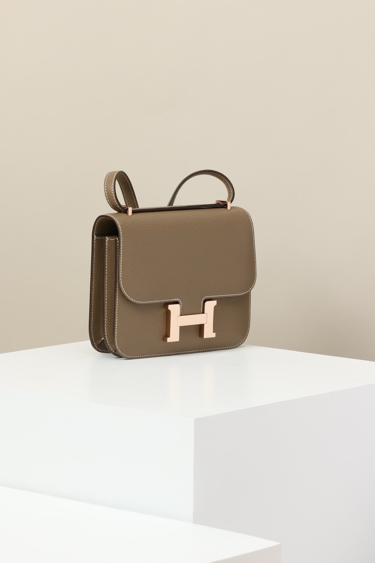 CJ19 19 cm , Elephant Grey Epsom leather Rose Gold Hardware#4317