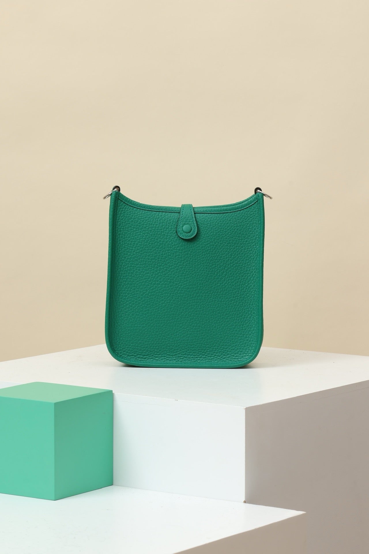 YF16 U4 Shiny Green ,Clemence bull leather crossbody bag  , PHW #4414