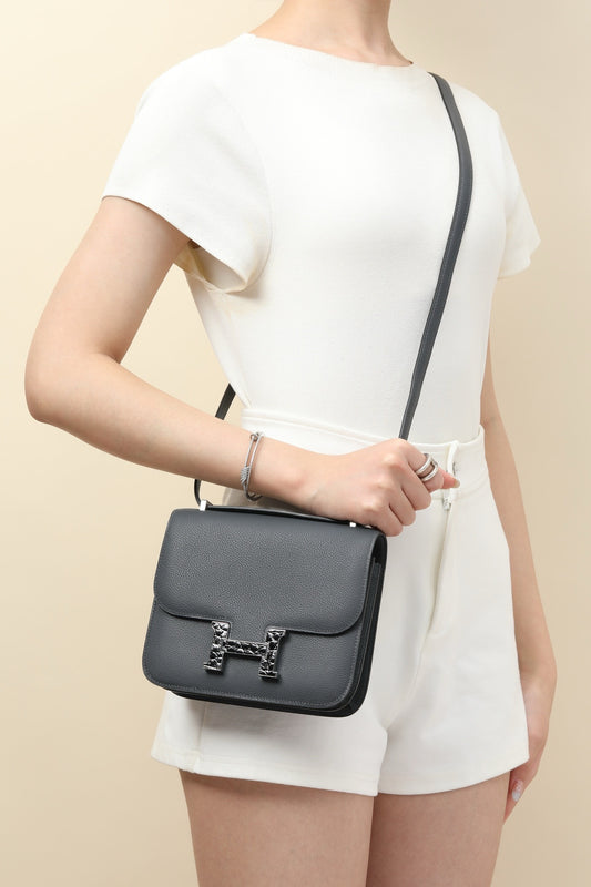 CJG24 , H0 Smog Grey / CK89 Black  ,  EVE leather with shiny #4384