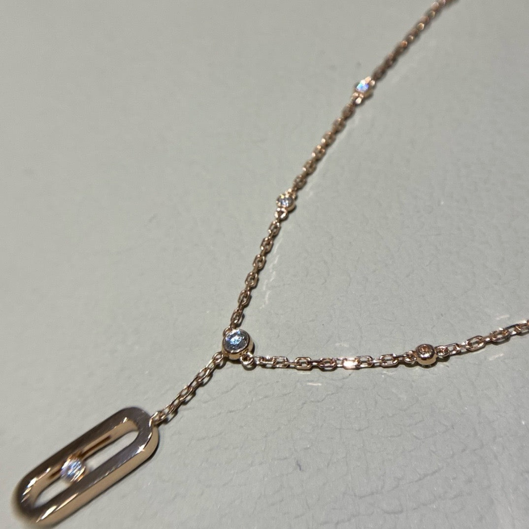 سلسال ميسيكا ذهب عيار 18 , الوزن 3.6 جرام الماس vvs