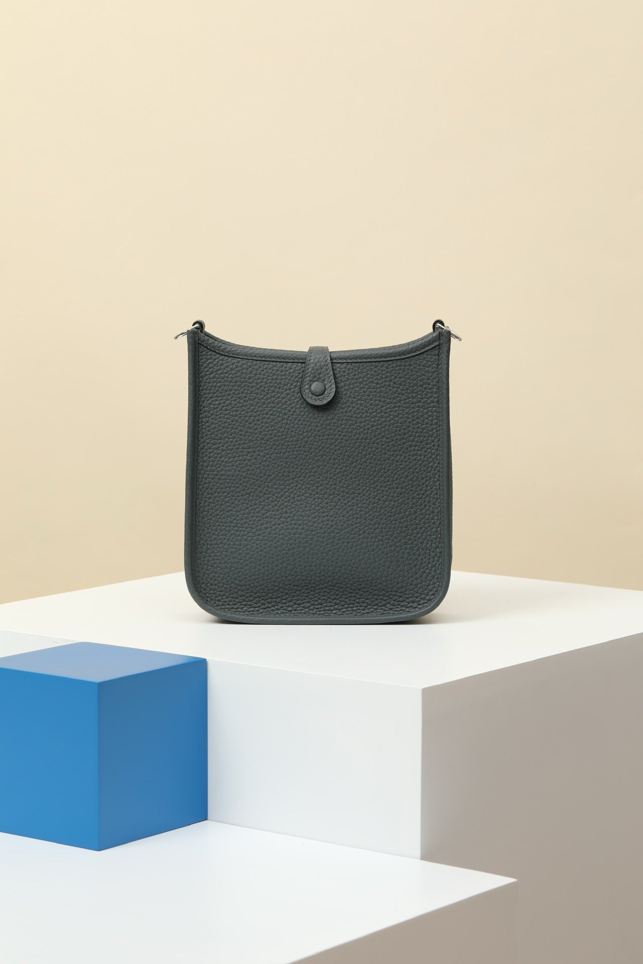 YF16 N7 Storm Blue ,Clemence bull leather crossbody bag  , PHW #4422