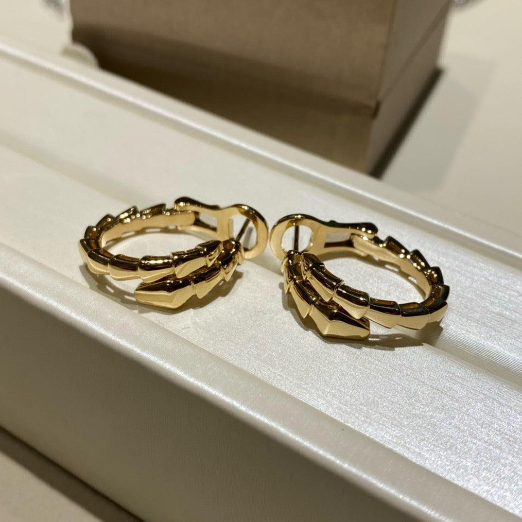 أقراط بولغاري ذهب عيار 18 , الماس vvs1