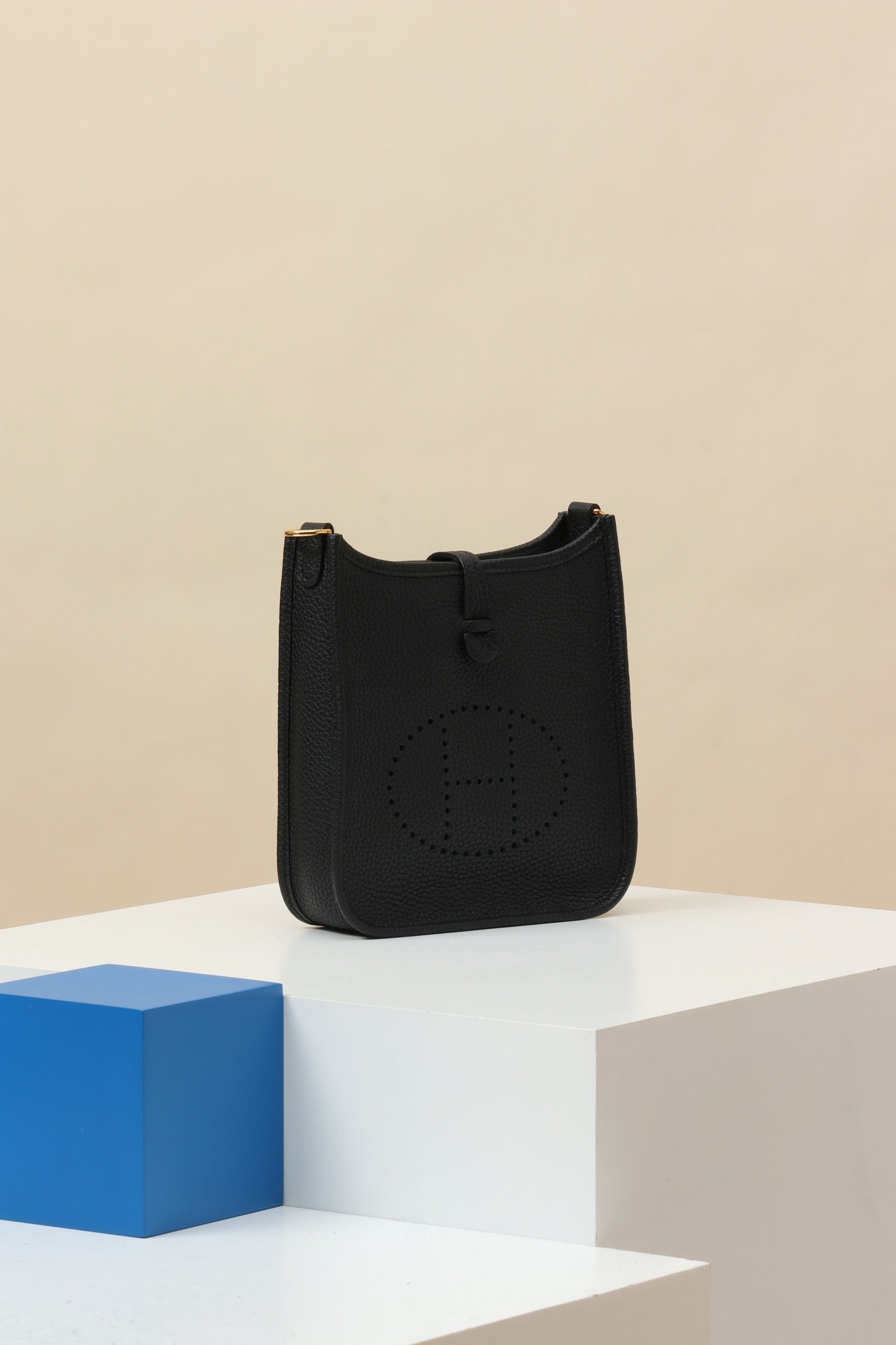 YF16 CK89 Black , Clemence bull leather crossbody bag  , GHW #4398