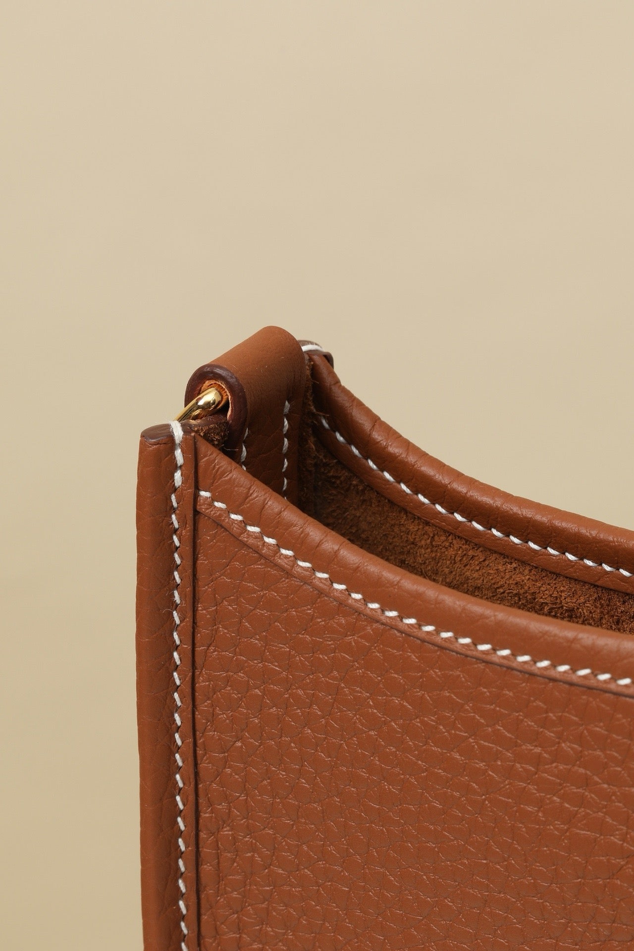 YF16 CK37 Gold Brown Clemence bull leather crossbody bag  , GHW #4455