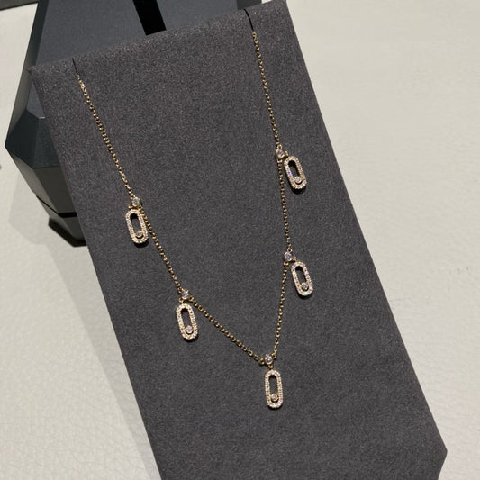 سلسال ميسيكا ذهب عيار 18 , الوزن 6.5 جرام الماس vvs1