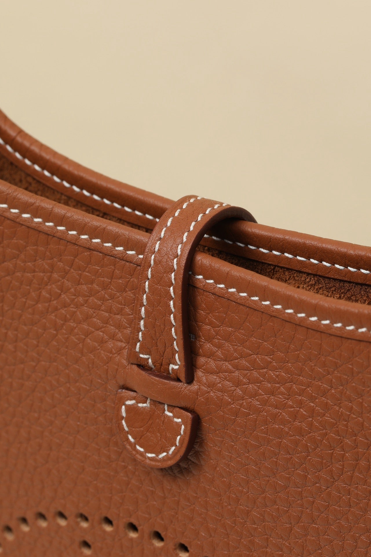 YF16 CK37 Gold Brown ,Clemence bull leather crossbody bag  , PHW #4427