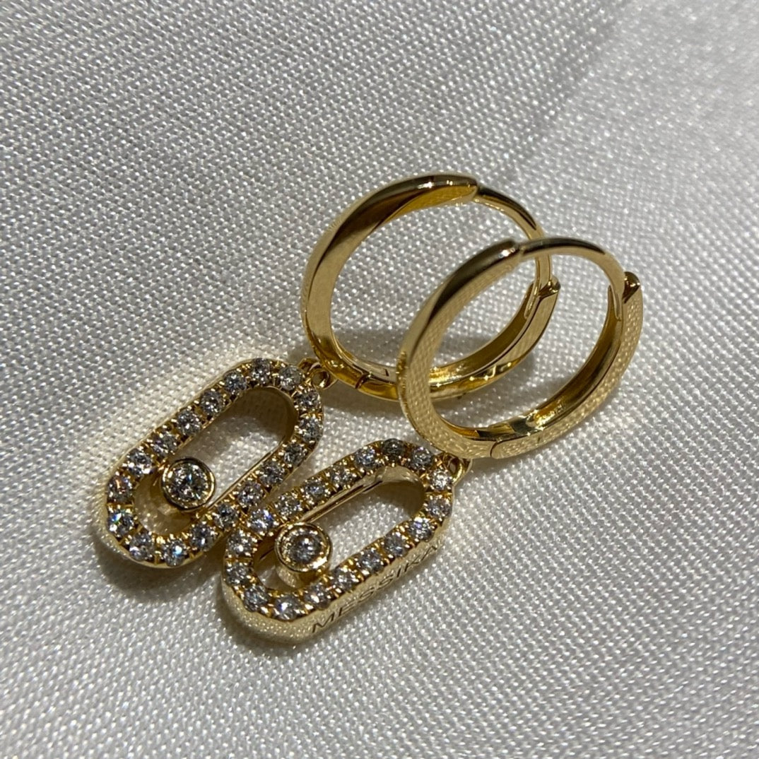 ميسيكا اقراط ذهب عيار 18 , 1.8  جرام , الماس vvs