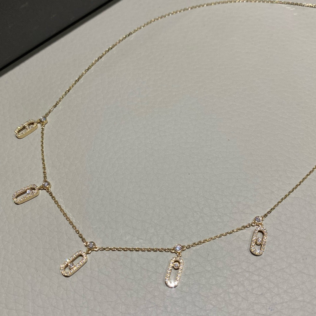 سلسال ميسيكا ذهب عيار 18 , الوزن 6.5 جرام الماس vvs1