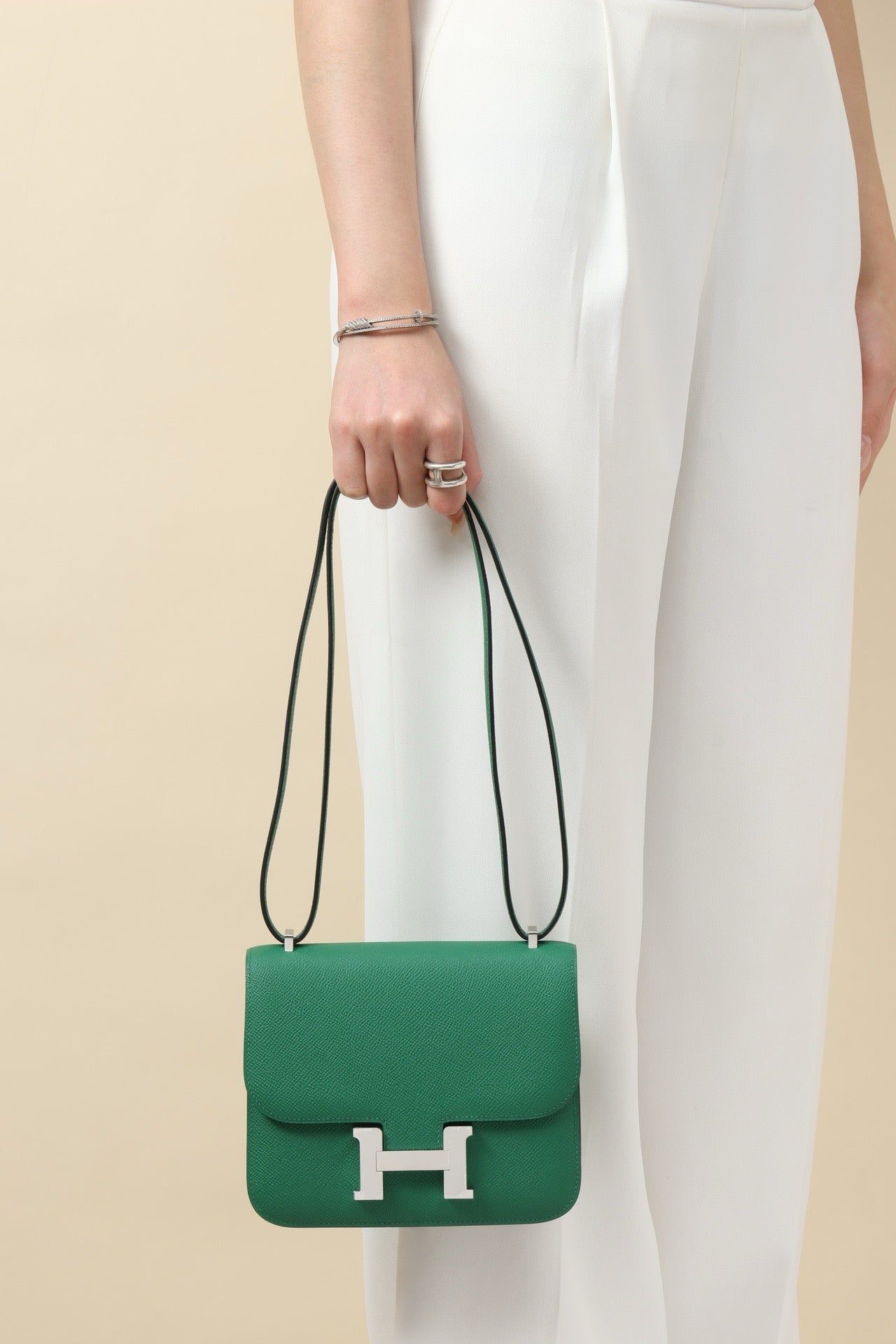 CJ19 19 cm , Velvet Green Epsom leather PHW #4324