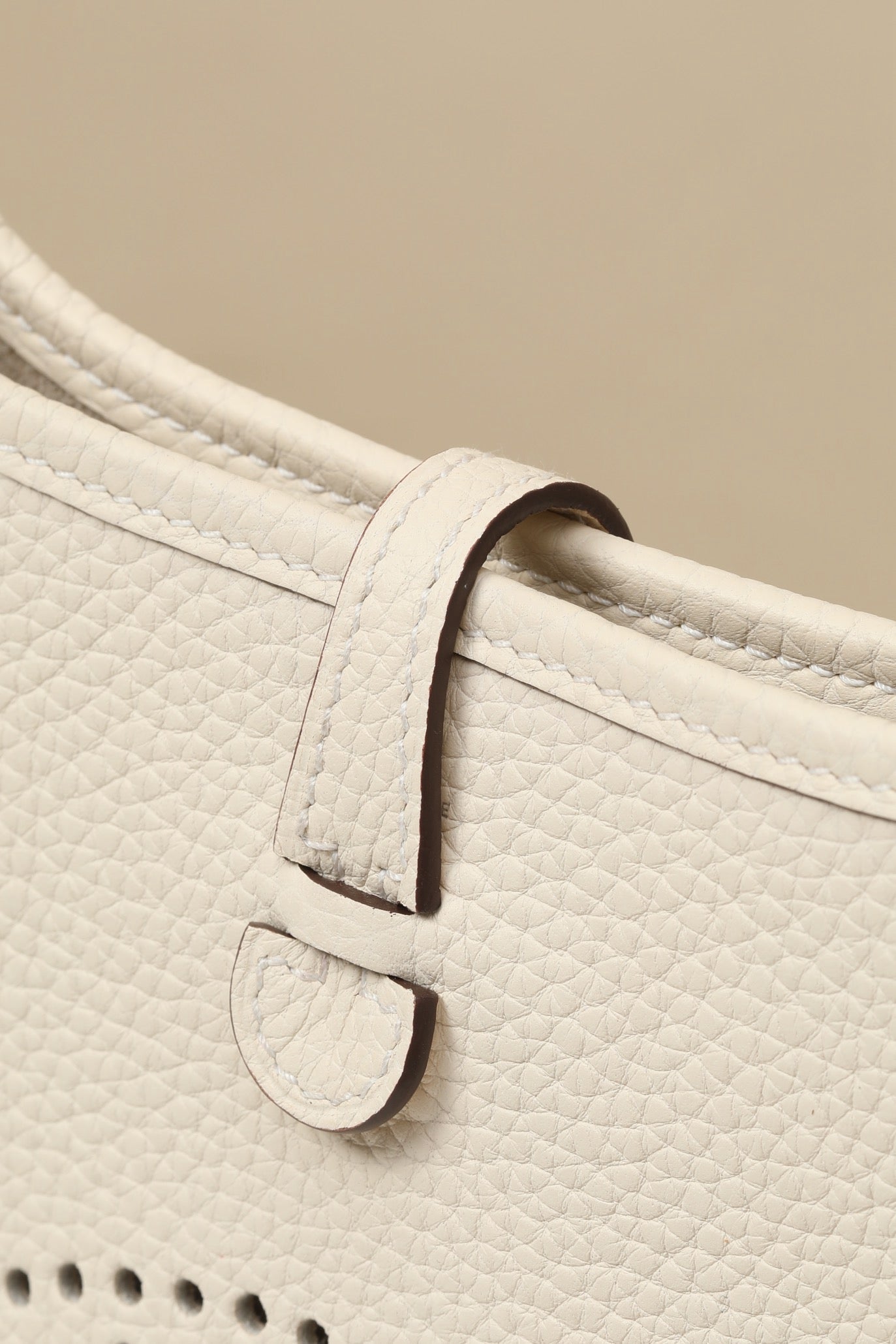 YF16 I2 Cream White Clemence bull leather crossbody bag  , PHW #4454