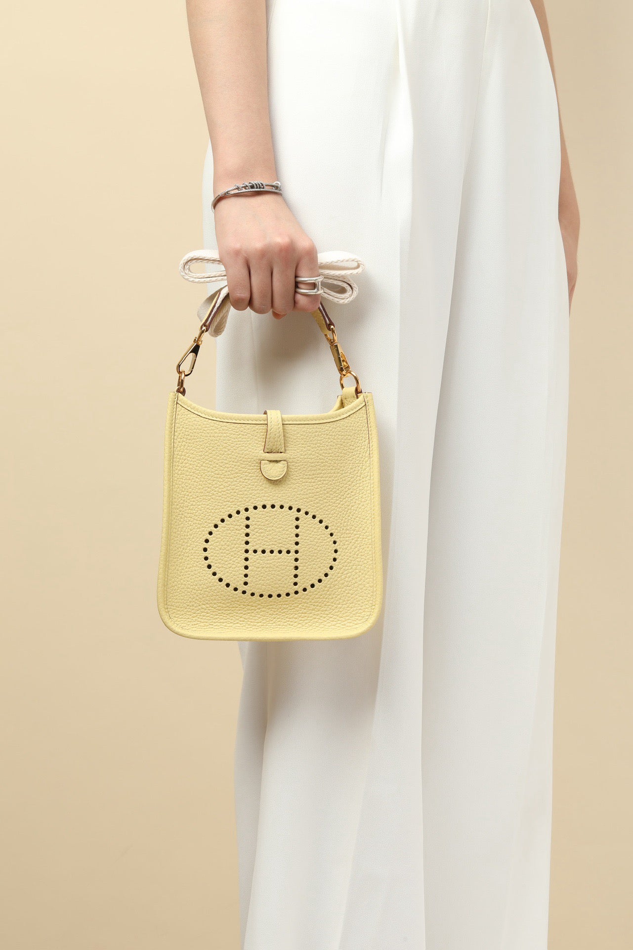 YF16 1Z Chick Yellow , Clemence bull leather crossbody bag  , GHW #4402