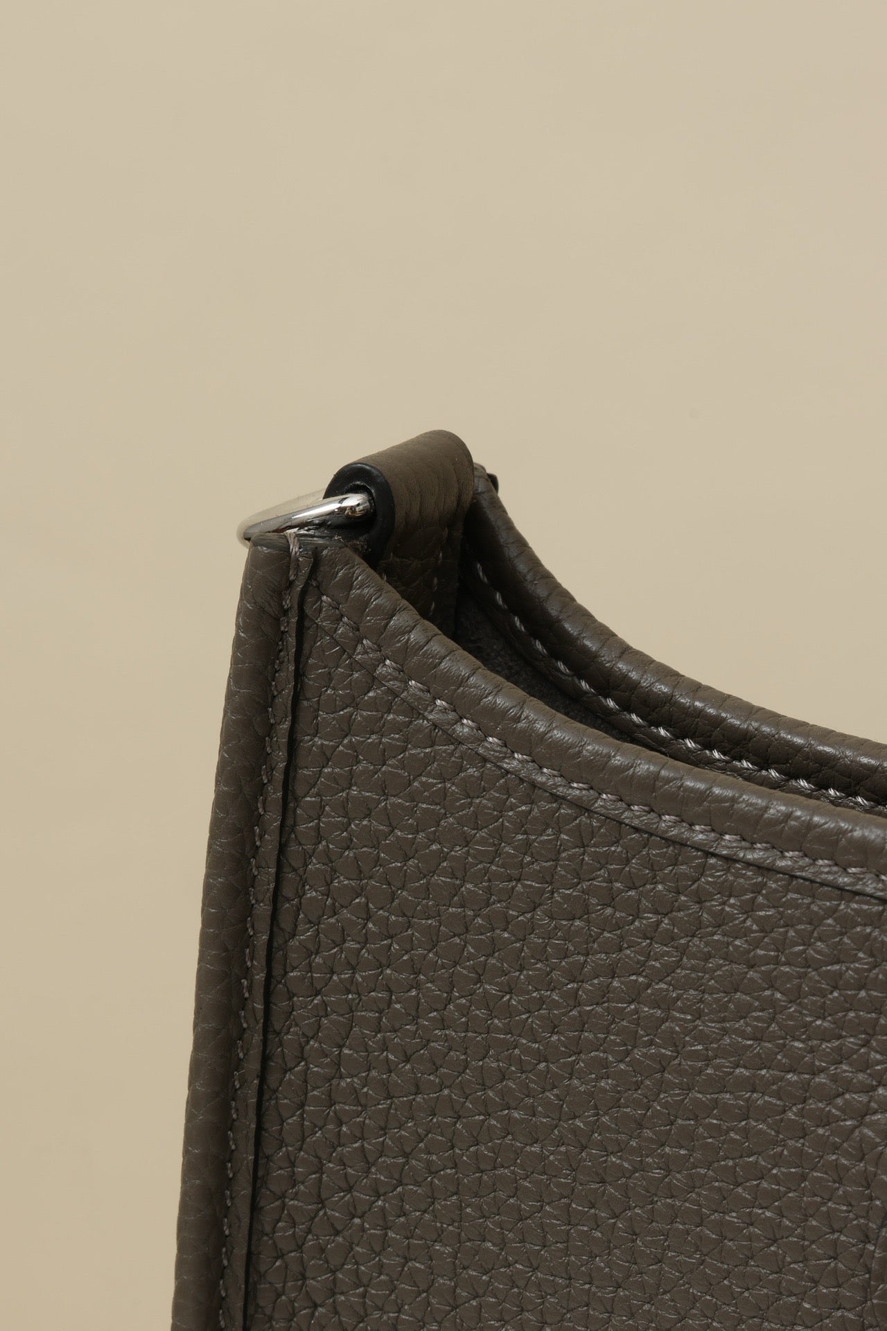 YF16 8F Tin GreyClemence bull leather crossbody bag  , PHW #4449