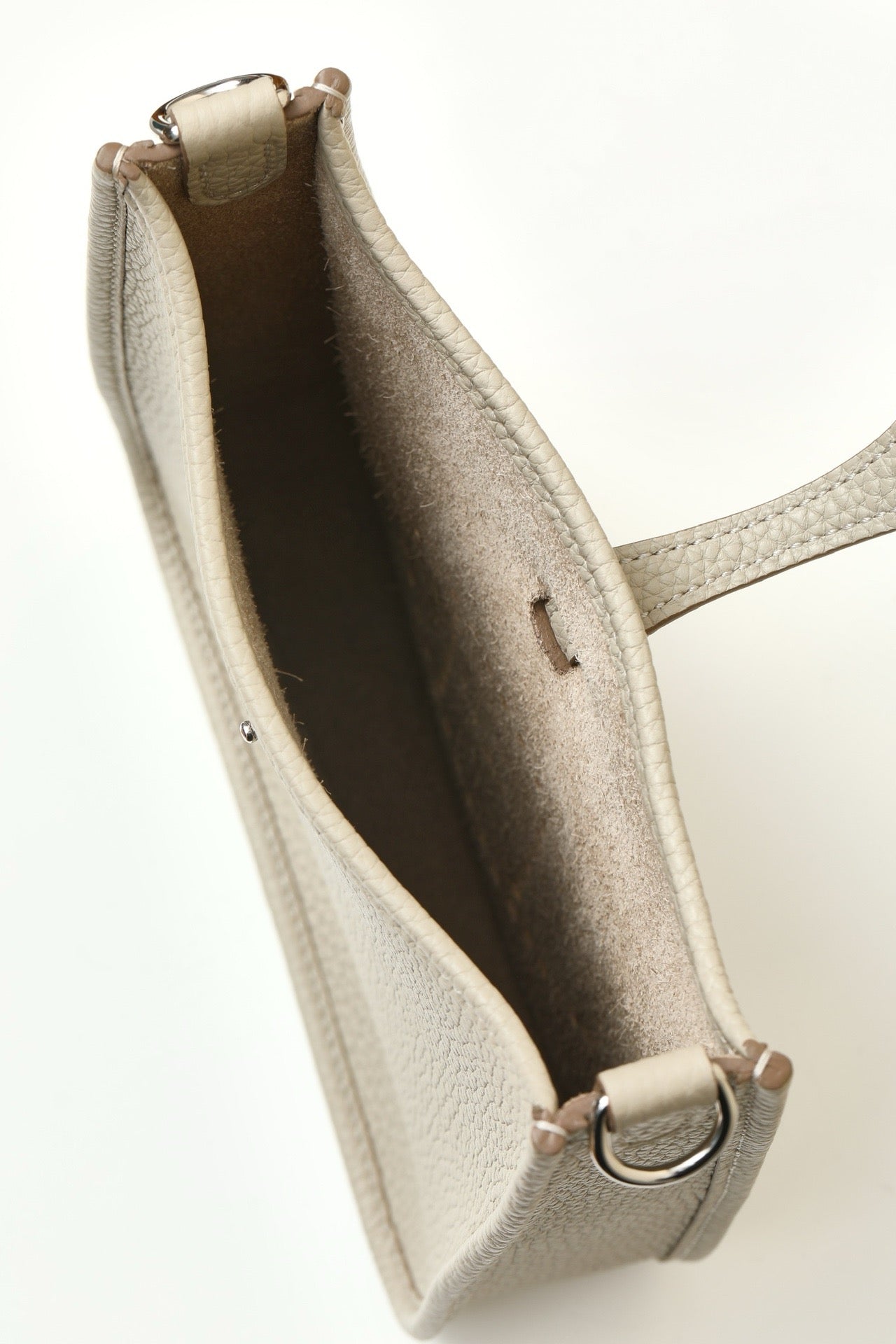 YF16 8L Glacier WhiteClemence bull leather crossbody bag  , PHW #4448